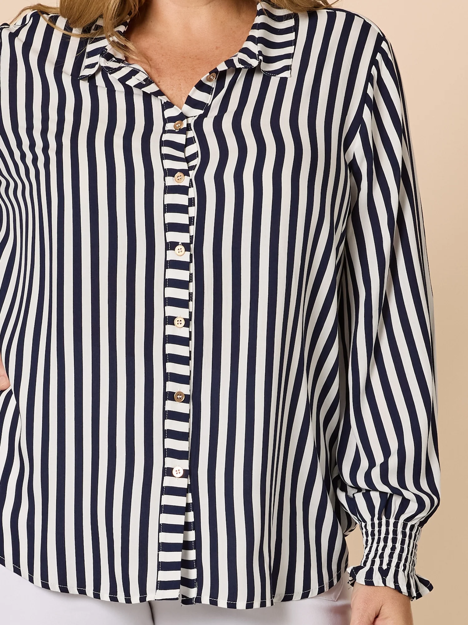 Soho Stripe Print Shirt - Navy/White - Image 4