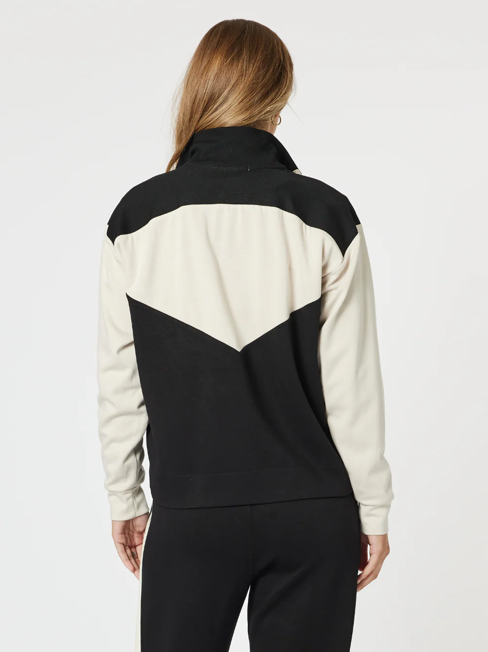 Spliced Zip Sweatshirt - Black/Chalk - Image 5