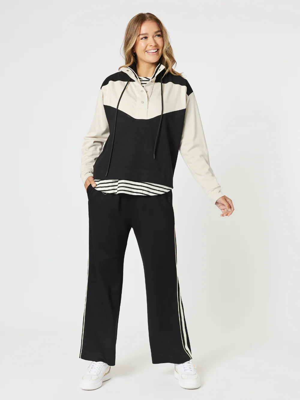 Spliced Zip Sweatshirt - Black/Chalk - Image 6