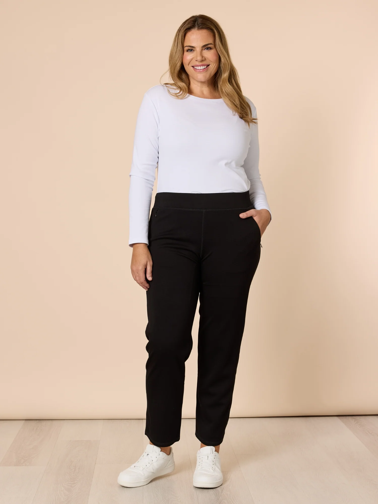 Sport Straight Leg Ponte Pant - Black - Image 3