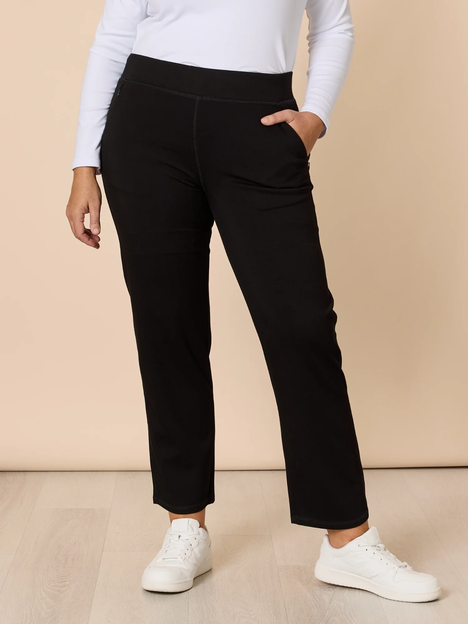 Sport Straight Leg Ponte Pant - Black - Image 7