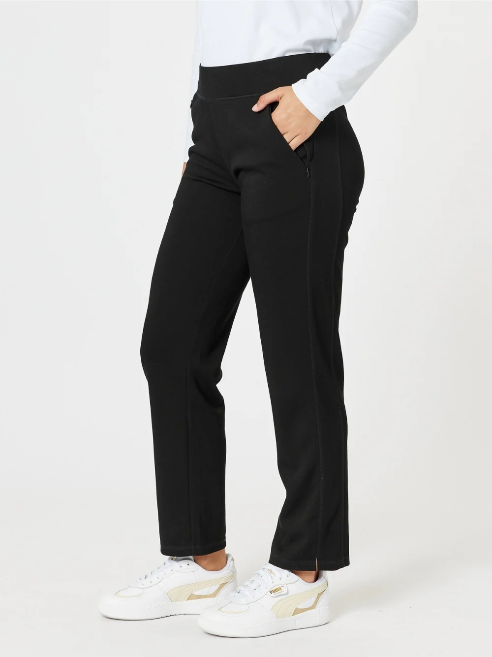 Sport Straight Leg Ponte Pant - Black - Image 8