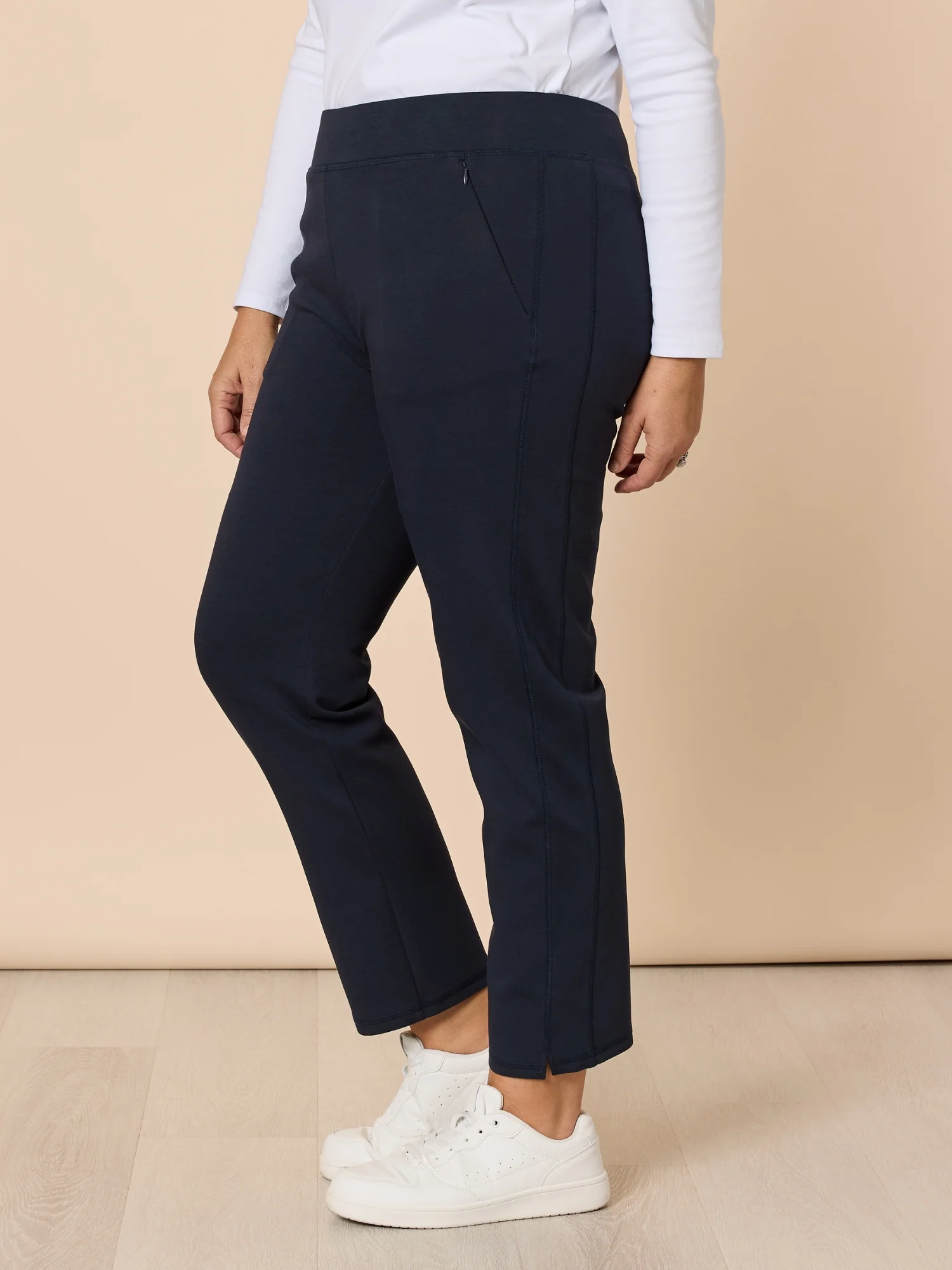 Sport Straight Leg Ponte Pant - Navy - Image 4