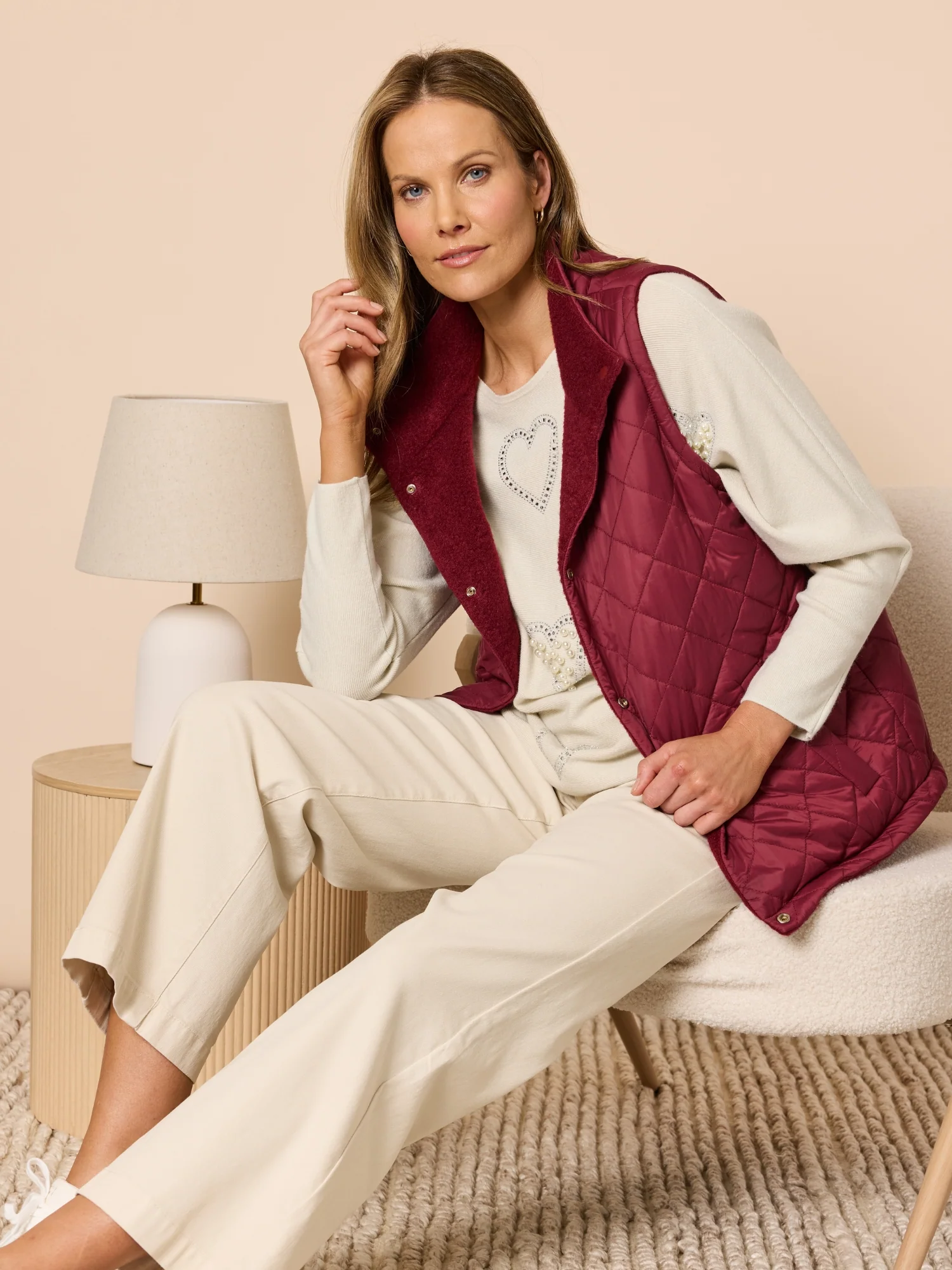 St Moritz Reversible Quilted Vest - Shiraz