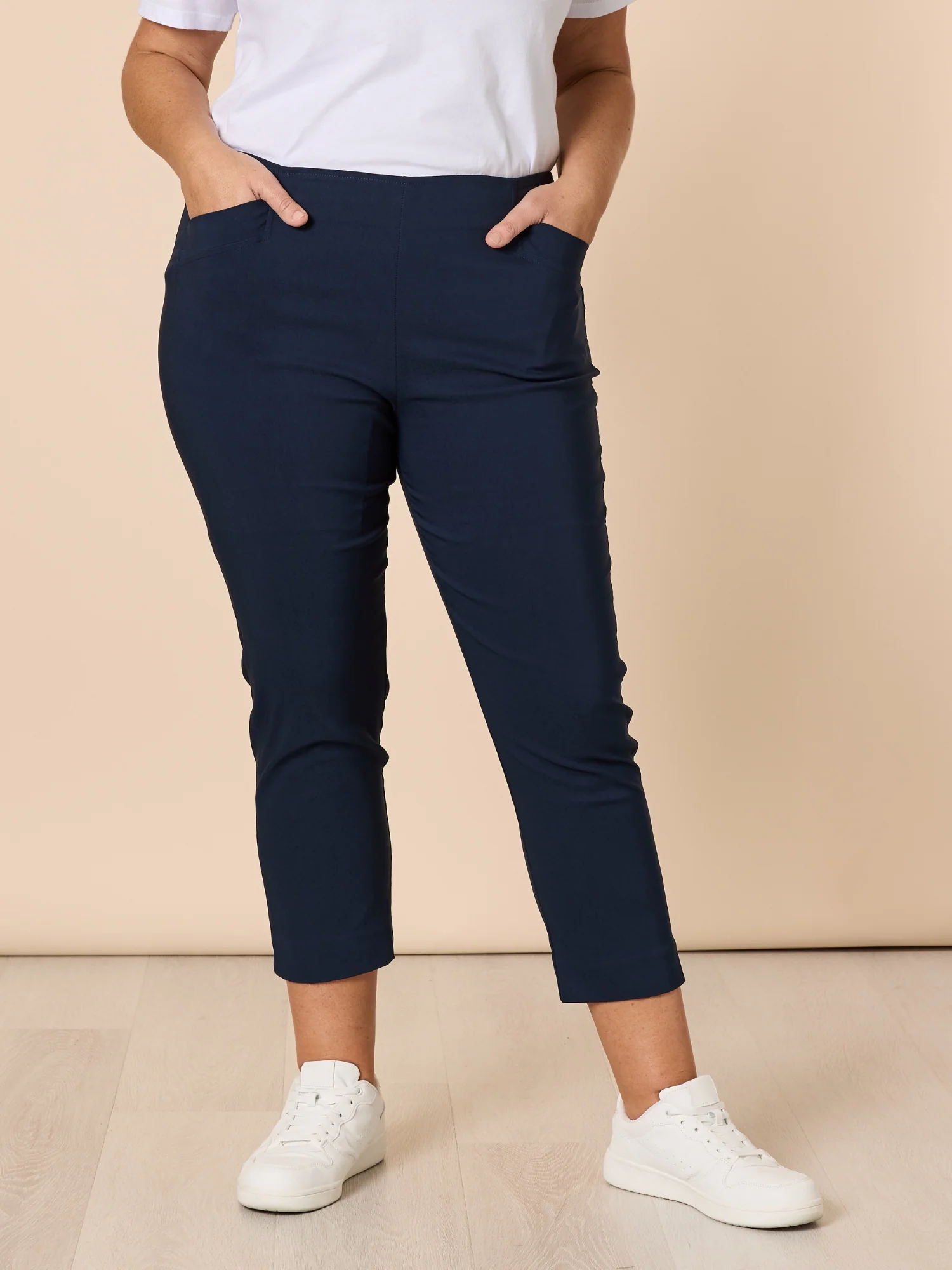 Zara Stretch Pant - Navy - Image 4