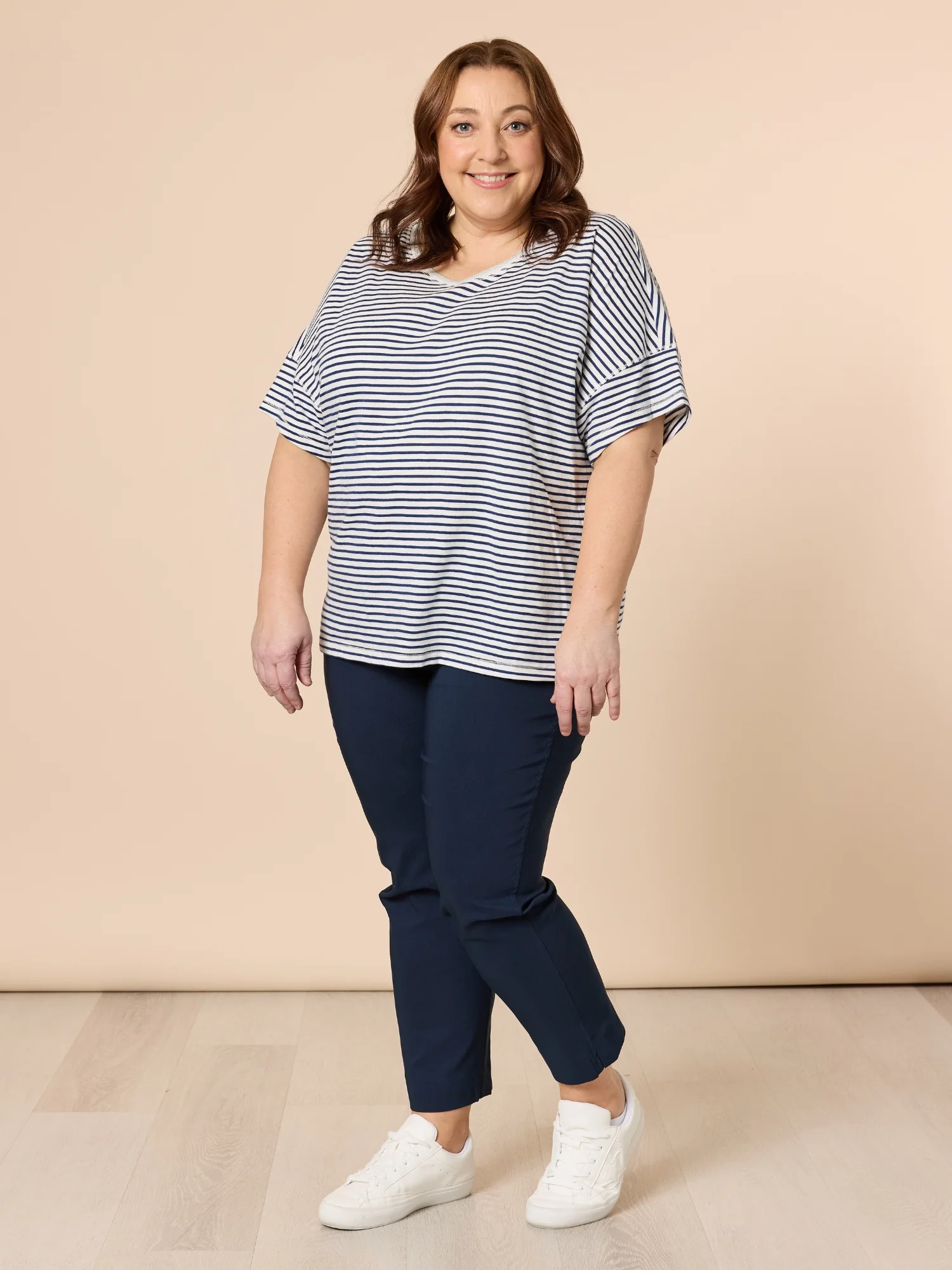 Zara Stretch Pant - Navy - Image 6