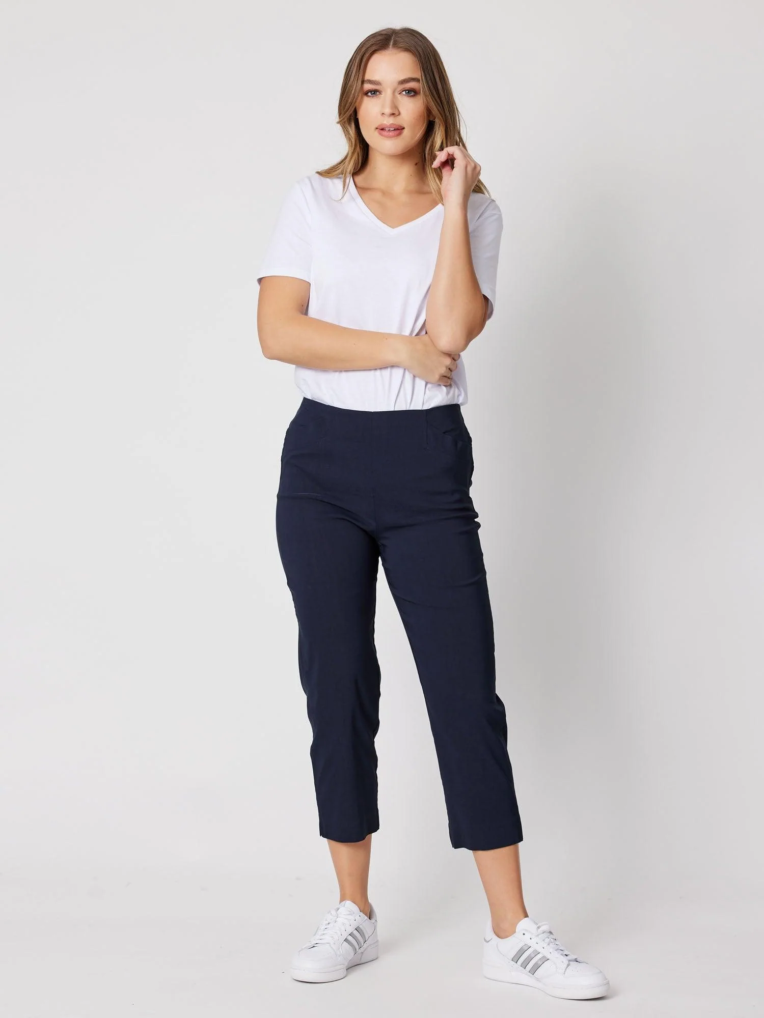 Zara Stretch Pant - Navy - Image 7