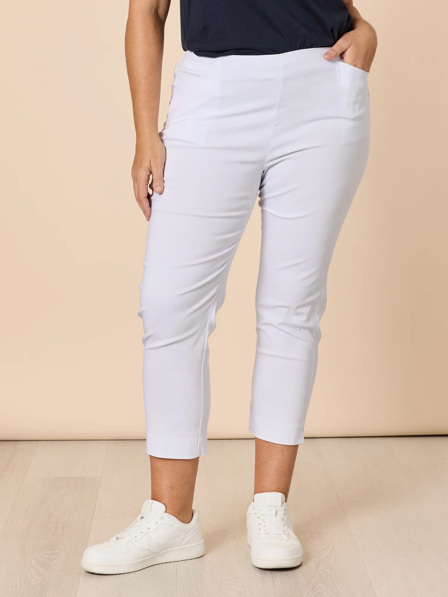 Zara Stretch Pant - White - Image 6