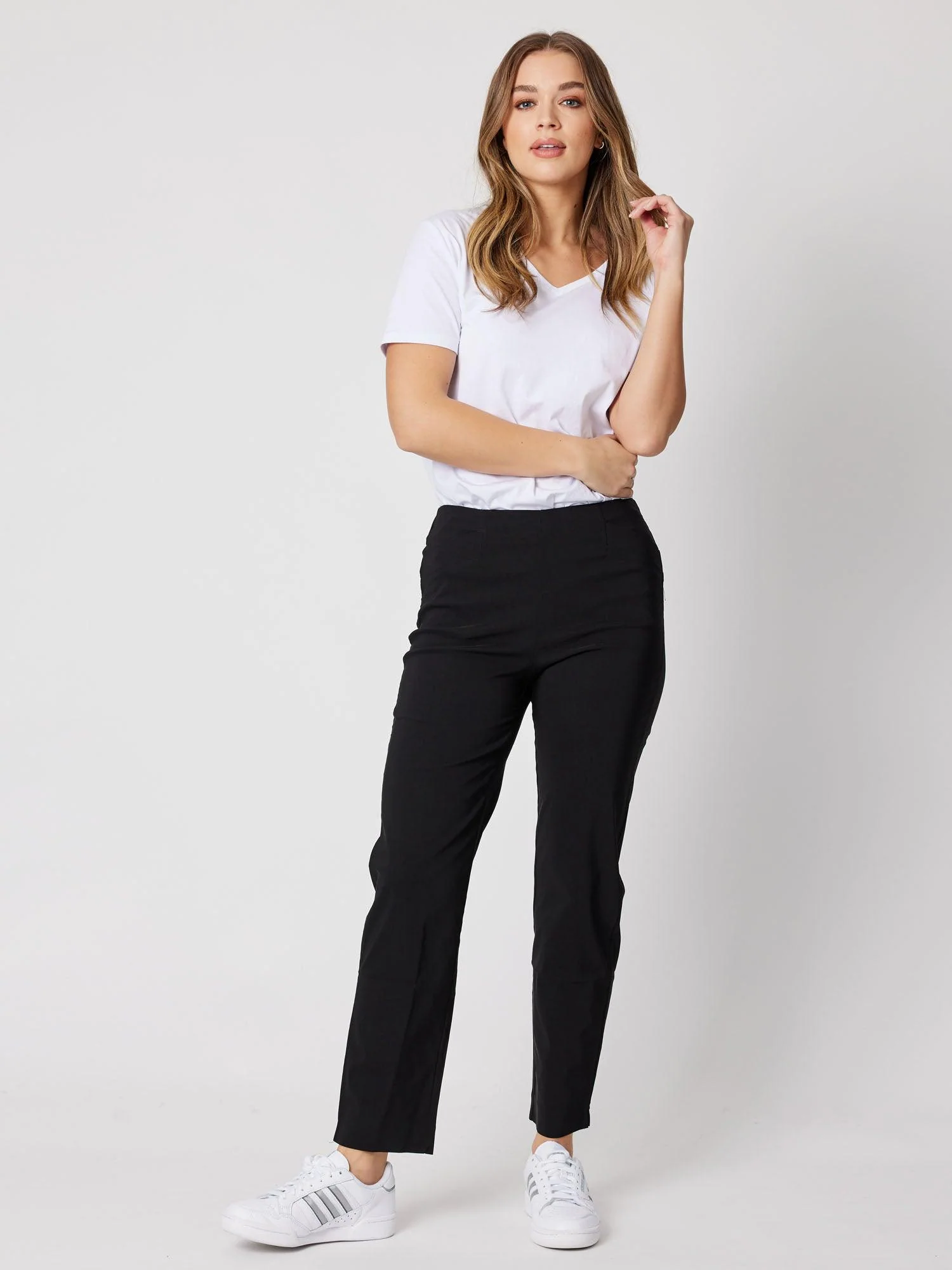 Chiara Full Length Bengaline Pant - Black - Image 3