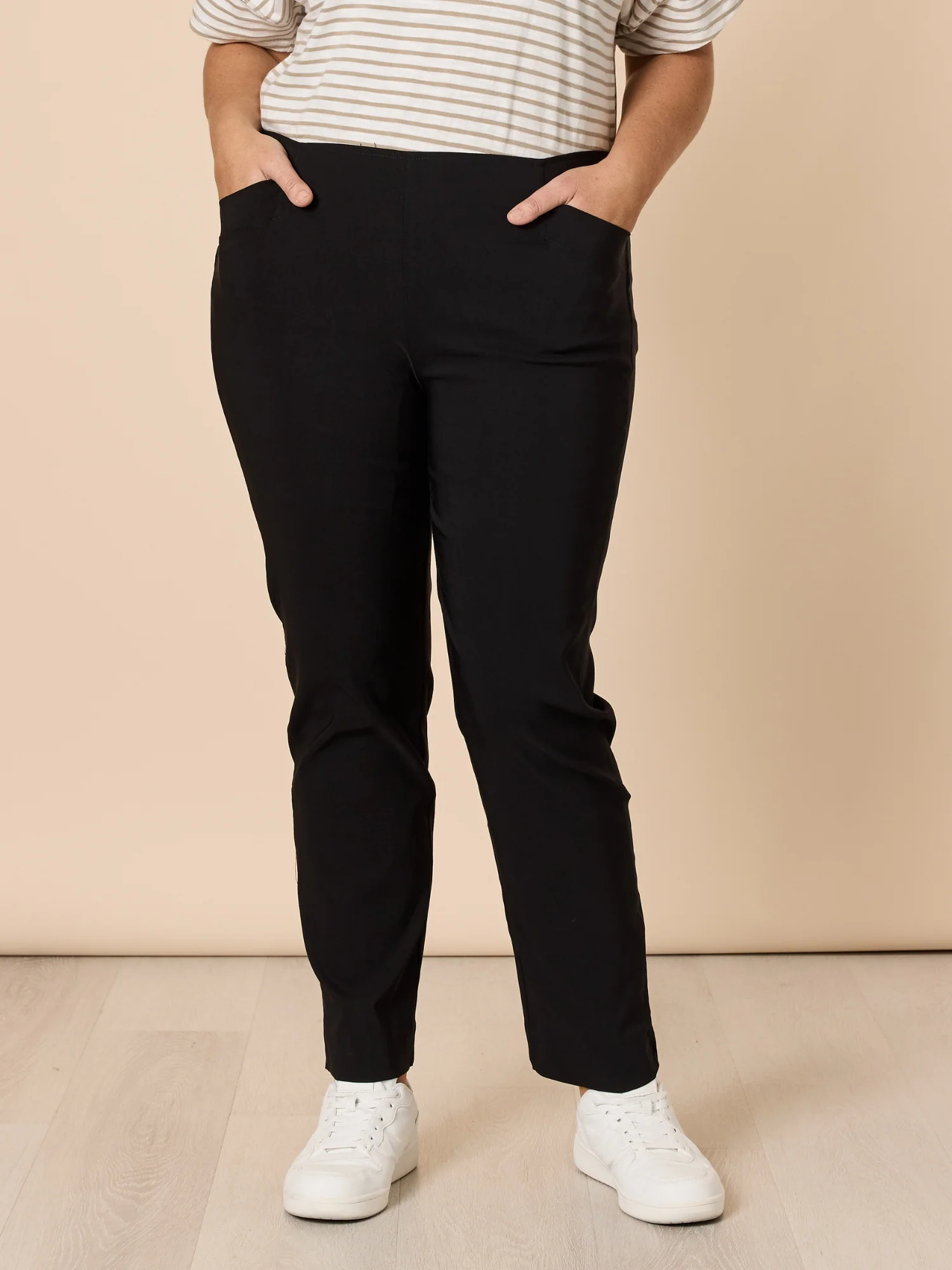 Chiara Full Length Bengaline Pant - Black - Image 5