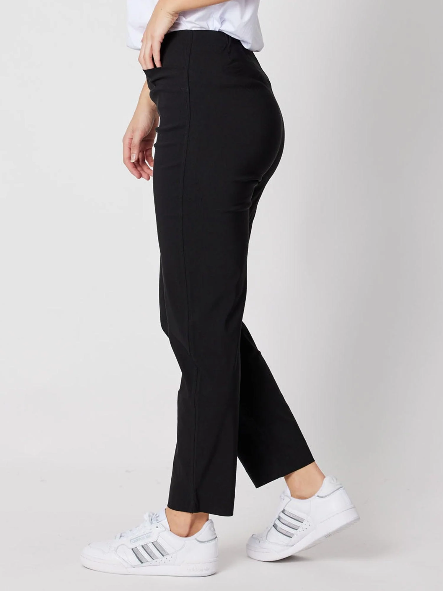 Chiara Full Length Bengaline Pant - Black - Image 6