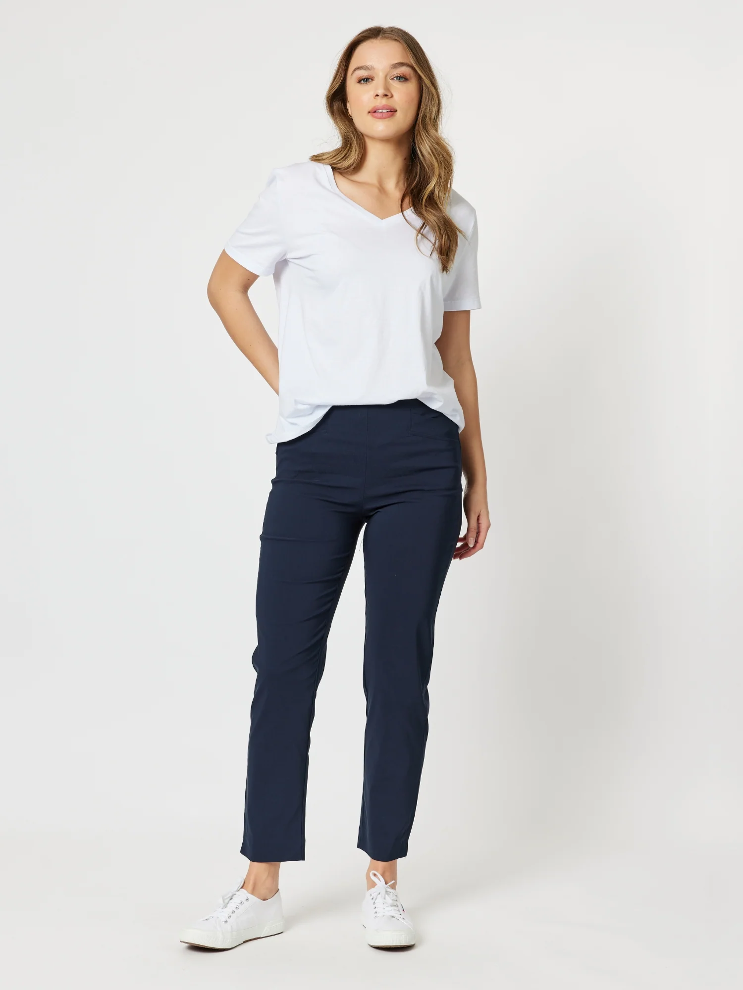 Chiara Full Length Bengaline Pant - Navy - Image 5