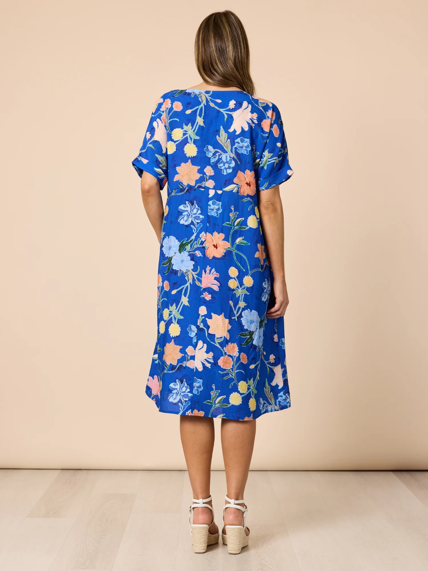 Summer Gala Floral Print Dress - Cobalt - Image 5