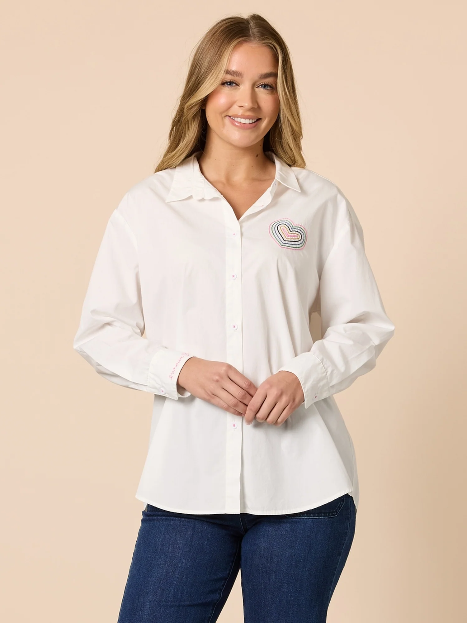 Sweetheart Embroidered Shirt - White - Image 4