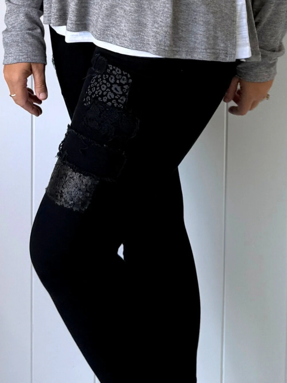 All That Jazz Applique Jean - Black - Image 3