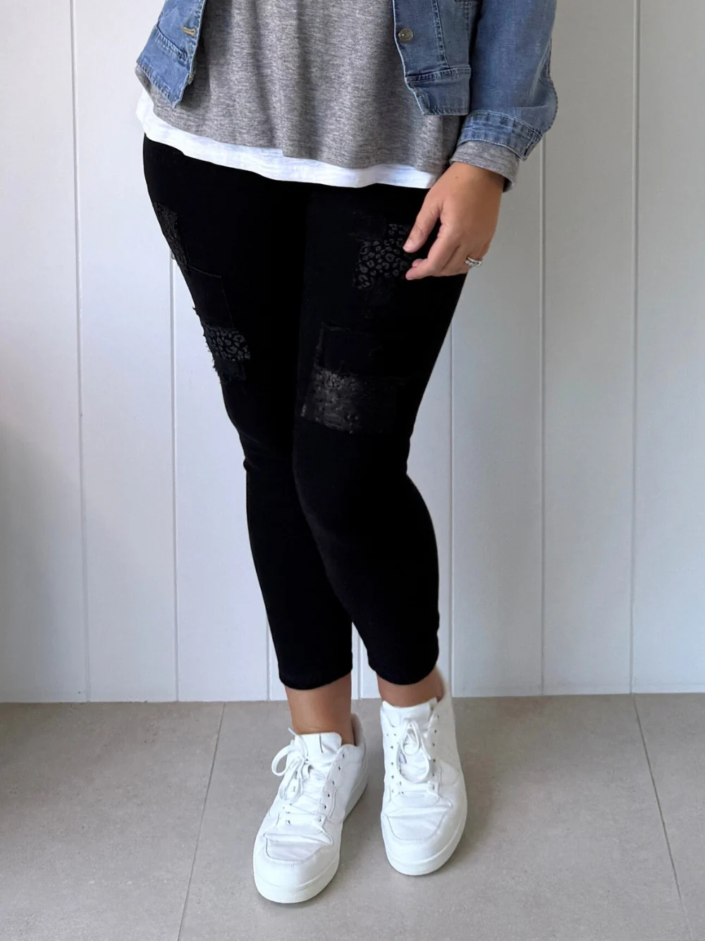 All That Jazz Applique Jean - Black - Image 6