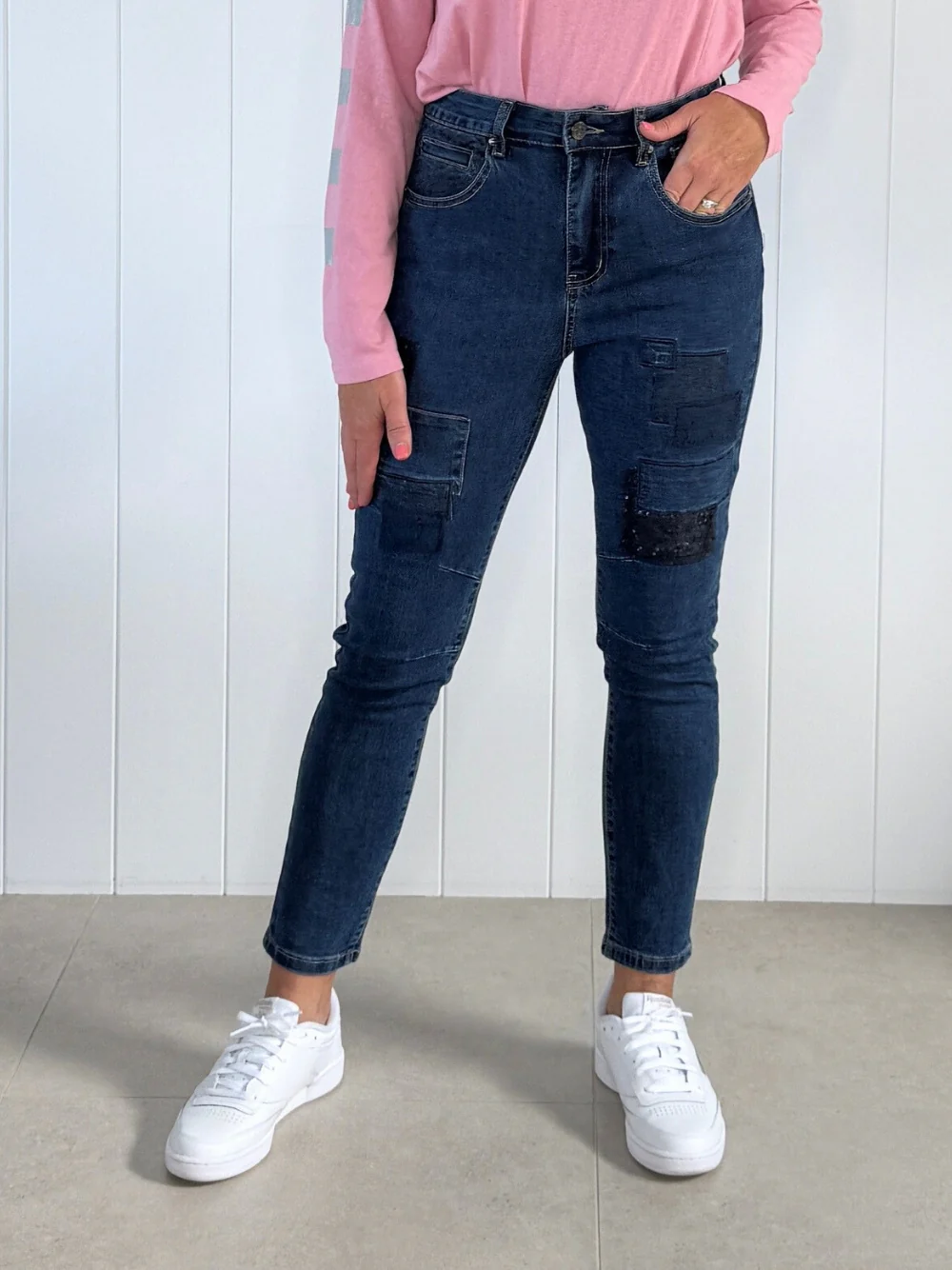 All That Jazz Applique Jean - Dark Denim - Image 8