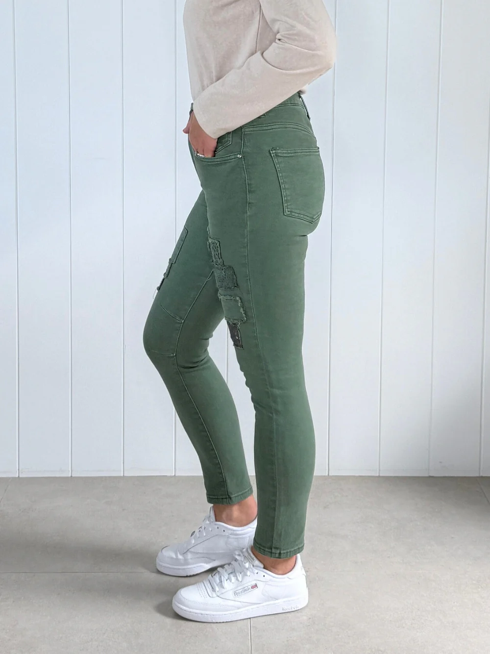 All That Jazz Applique Jean - Khaki - Image 6