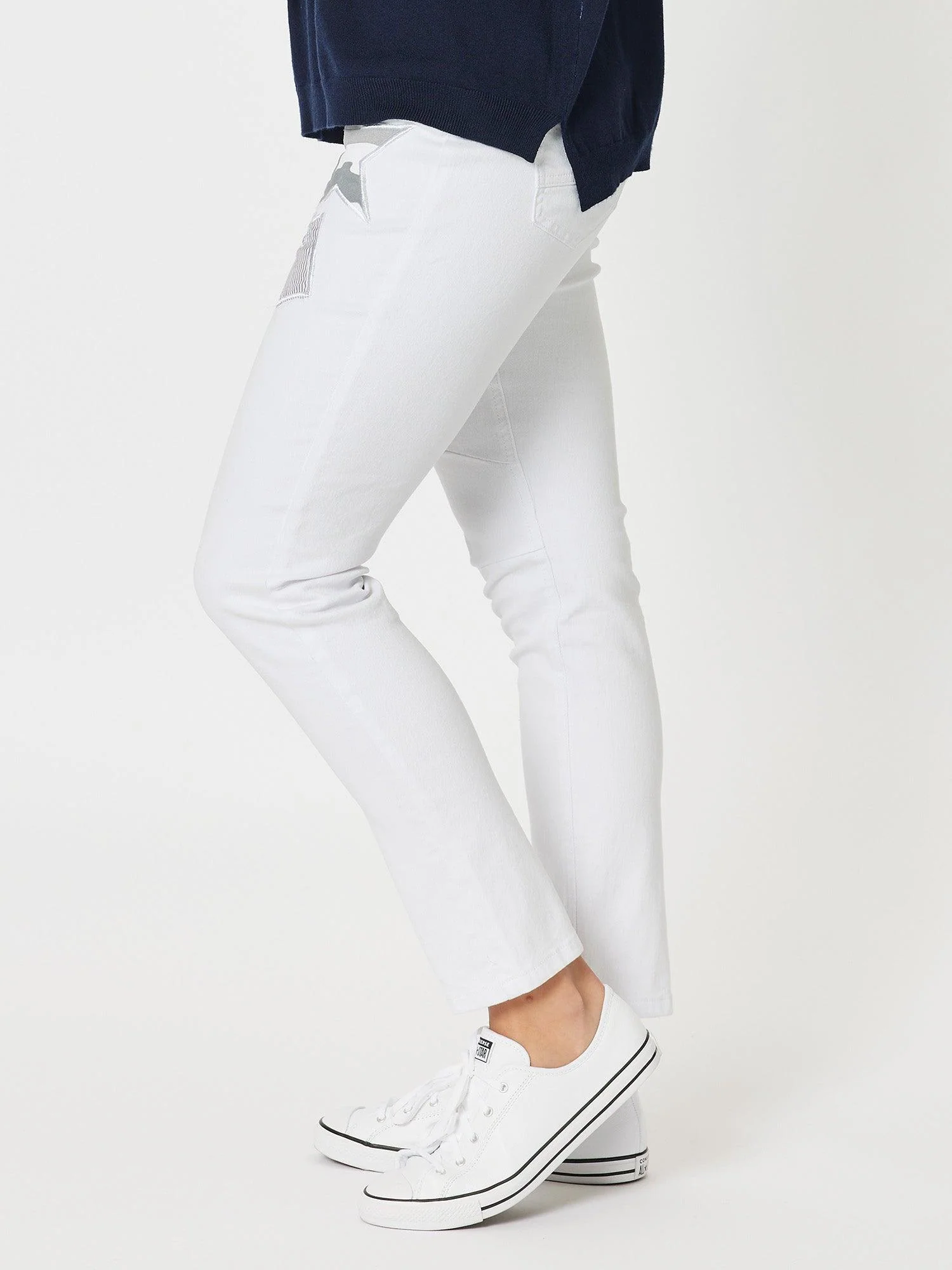 Stella Patch High Rise Slim Leg Jean - White - Image 3