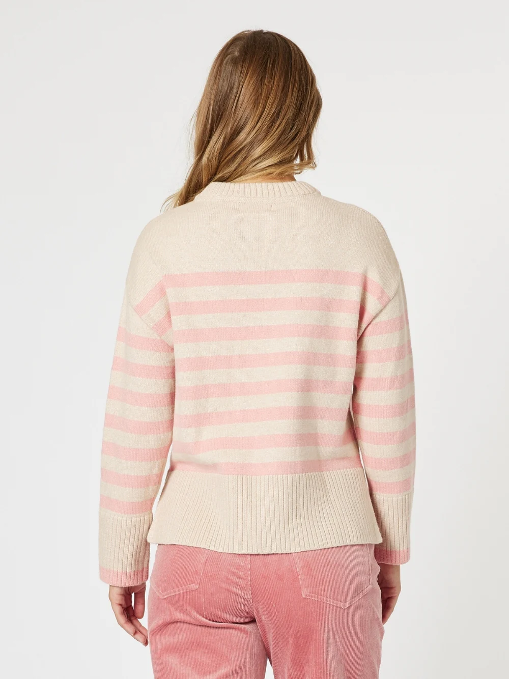 Tempo Stripe Print Knit - Blush/Natural - Image 3