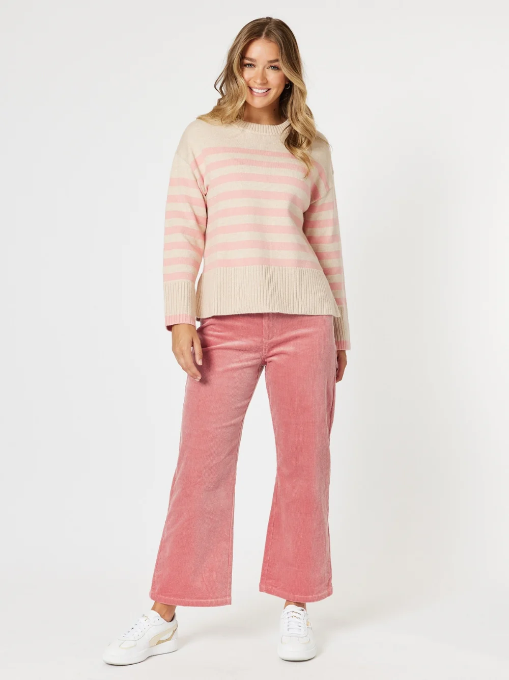 Tempo Stripe Print Knit - Blush/Natural - Image 5
