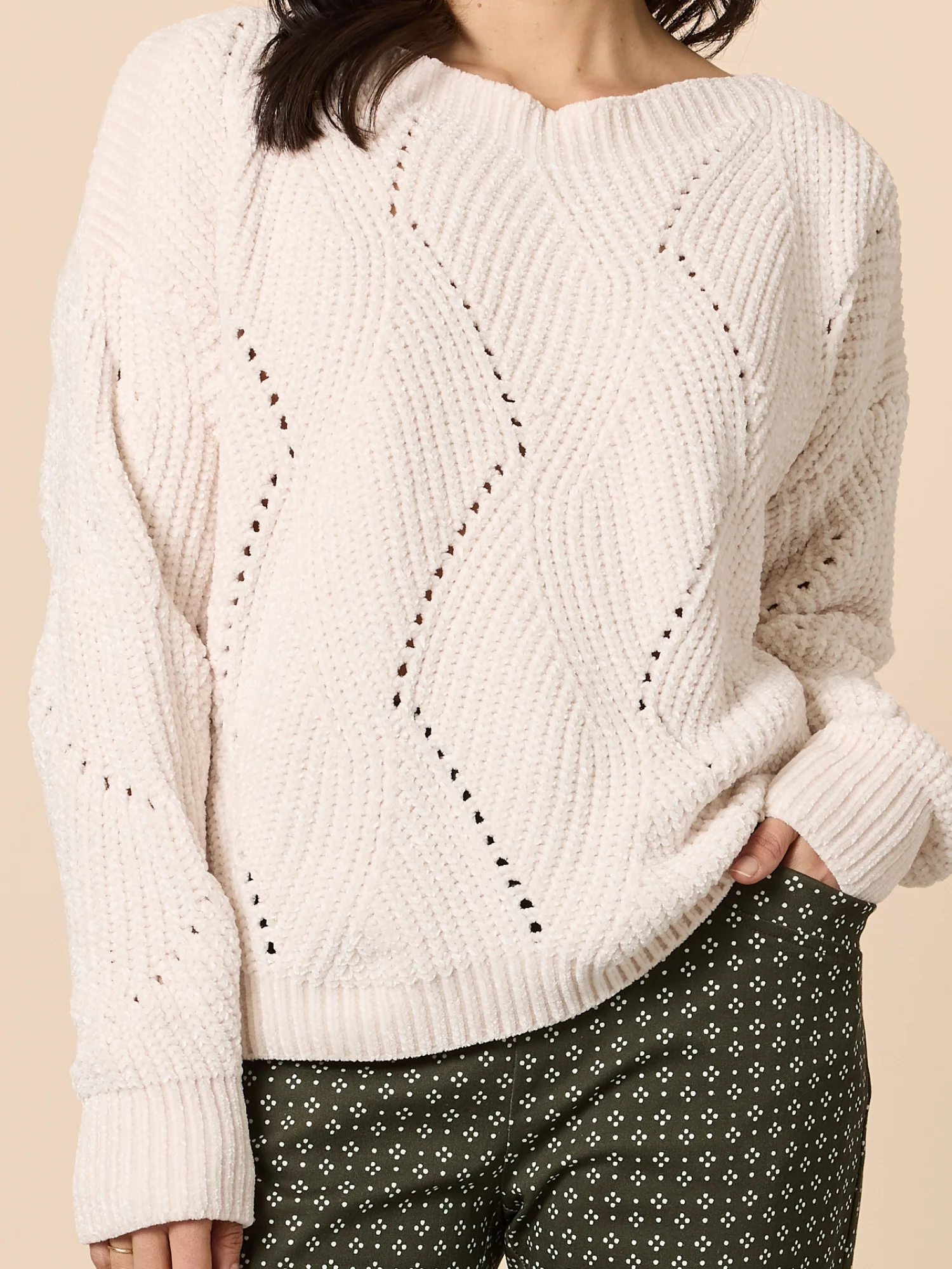 Tenille Rib Knit - Ivory - Image 3