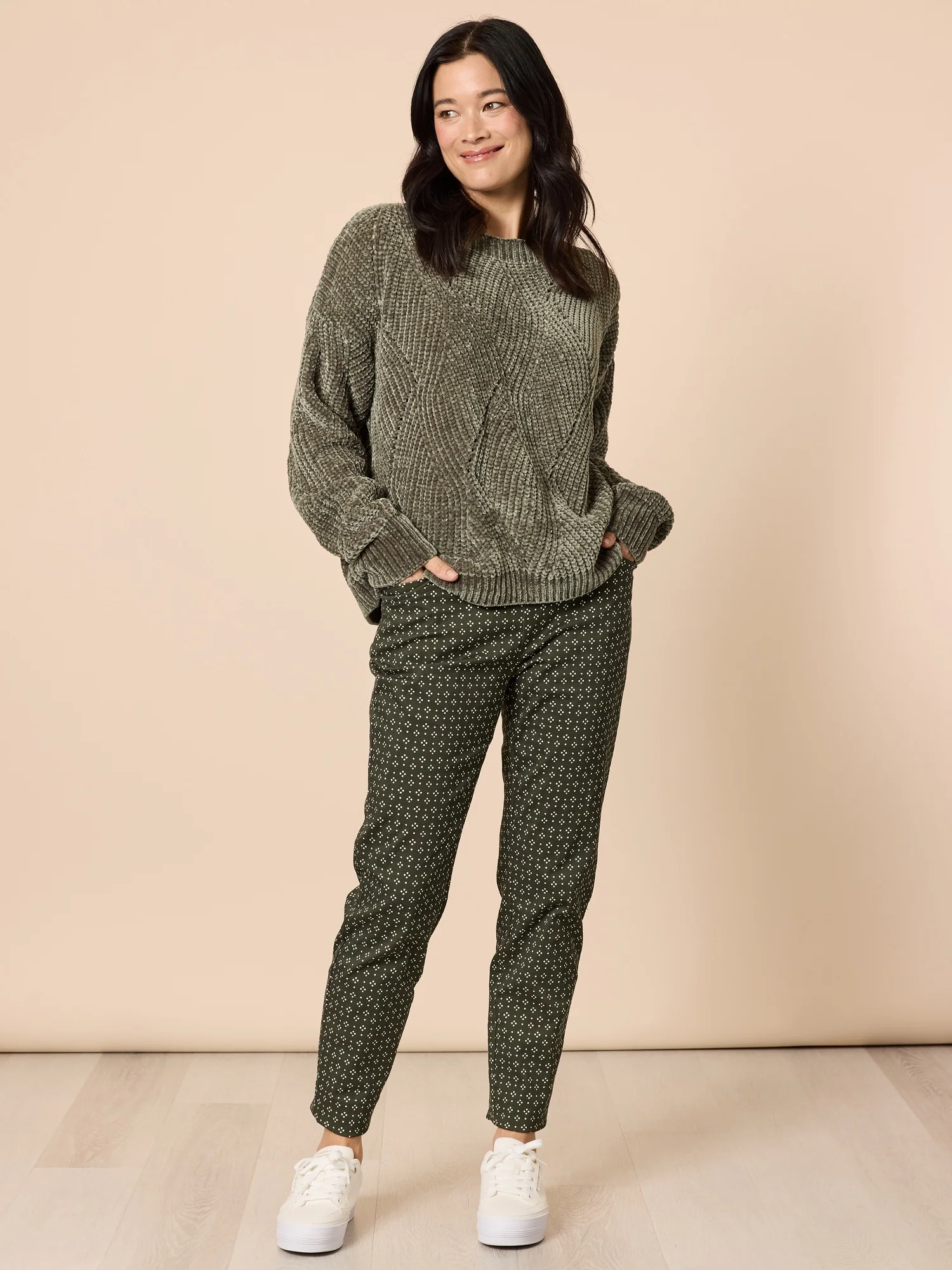 Tenille Rib Knit - Khaki - Image 2