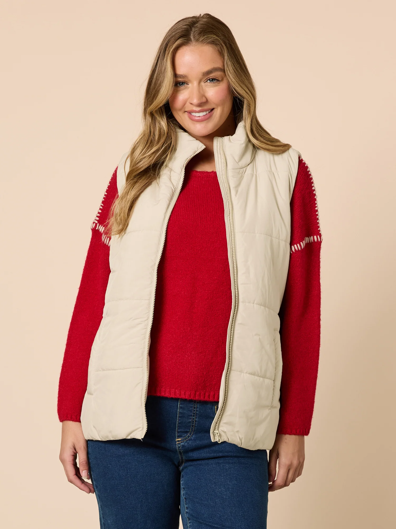 The Alpine Puffer Vest - Ivory