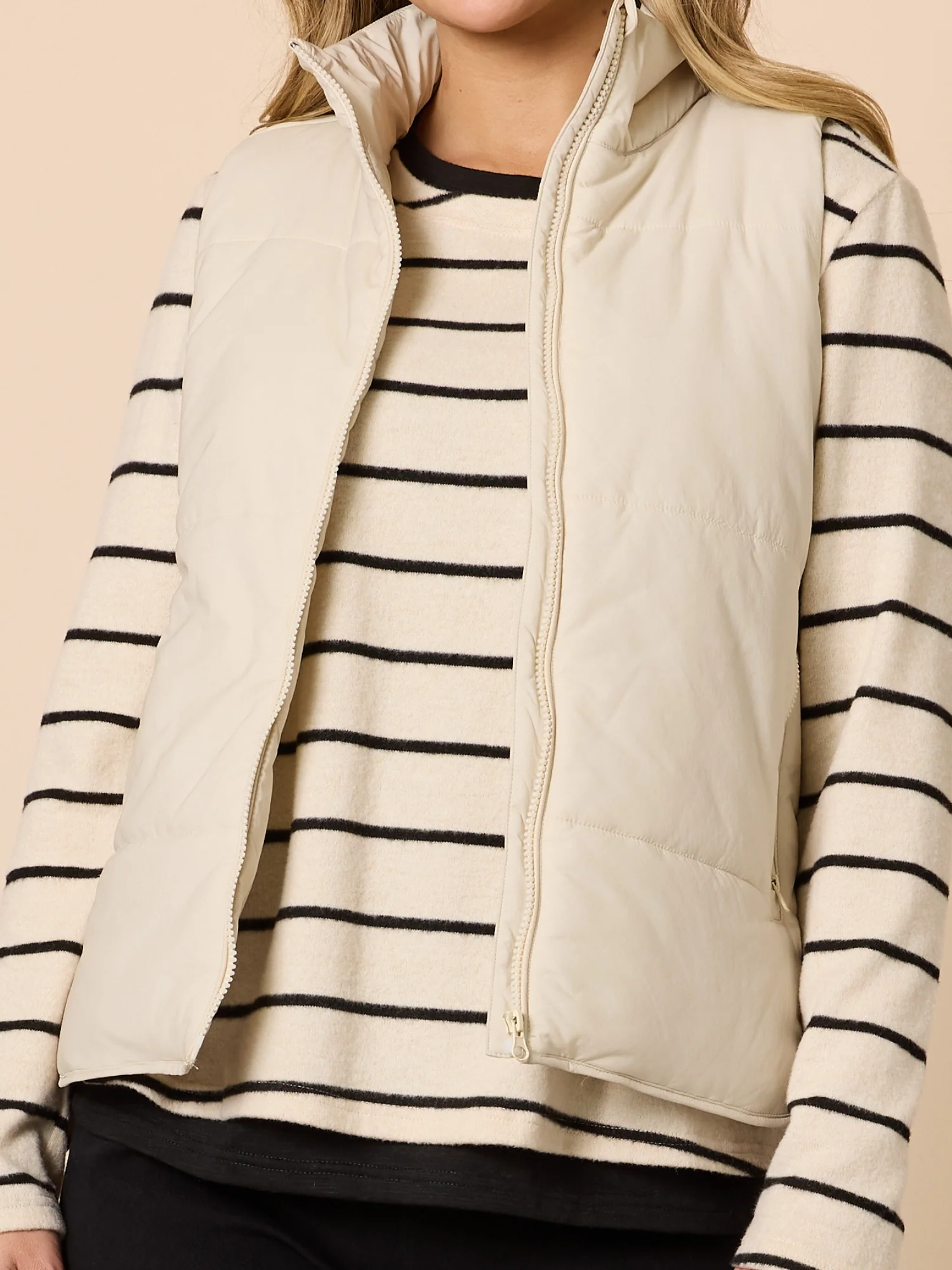 The Alpine Puffer Vest - Ivory - Image 5