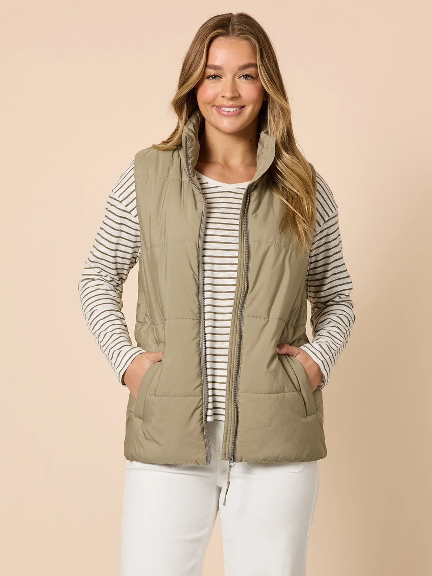 The Alpine Puffer Vest - Khaki