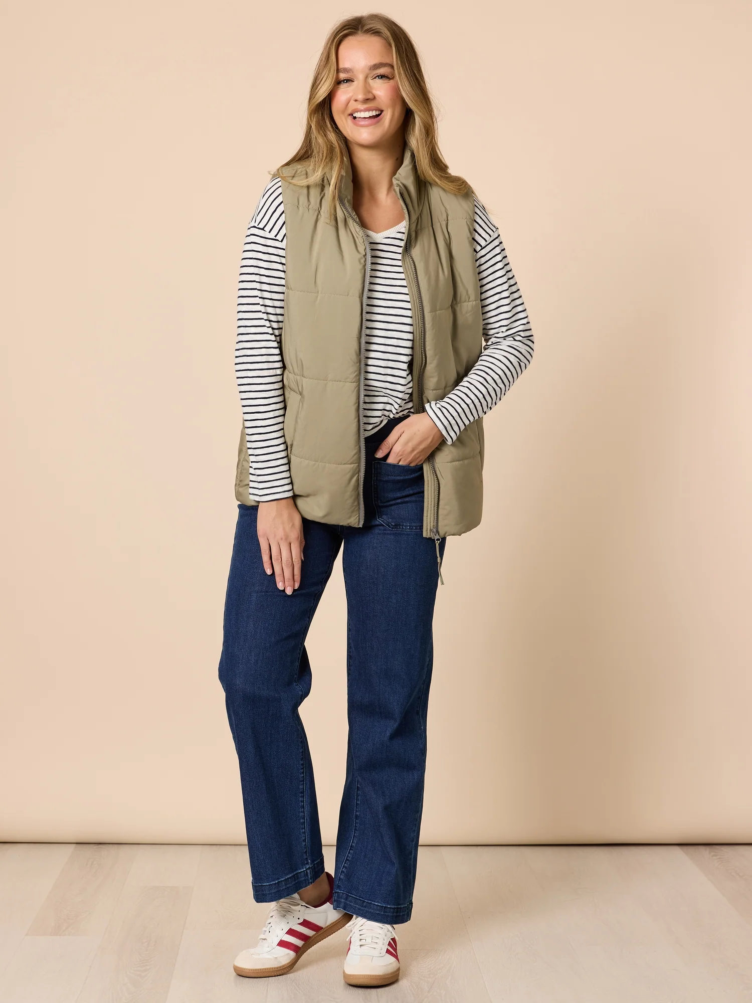 The Alpine Puffer Vest - Khaki - Image 2