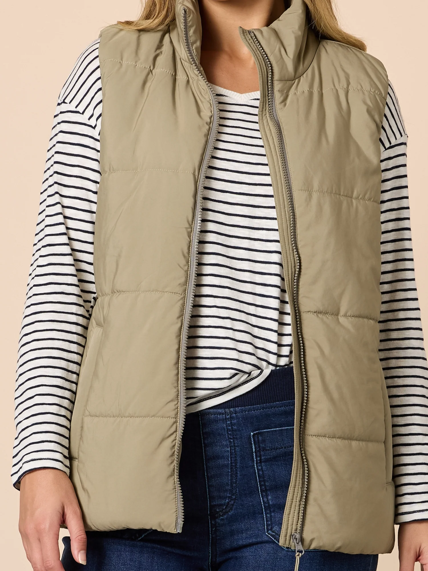 The Alpine Puffer Vest - Khaki - Image 3
