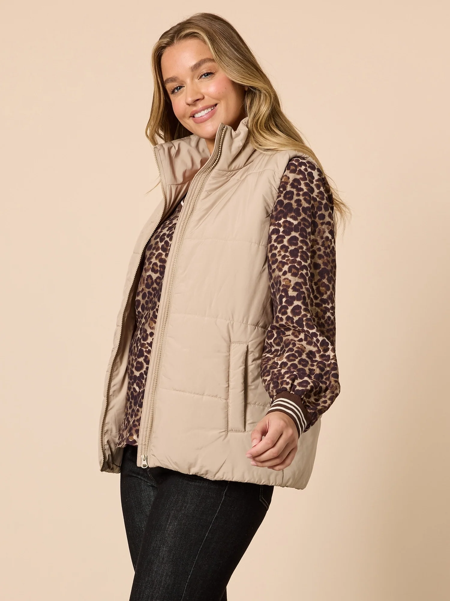 The Alpine Puffer Vest - Natural - Image 5