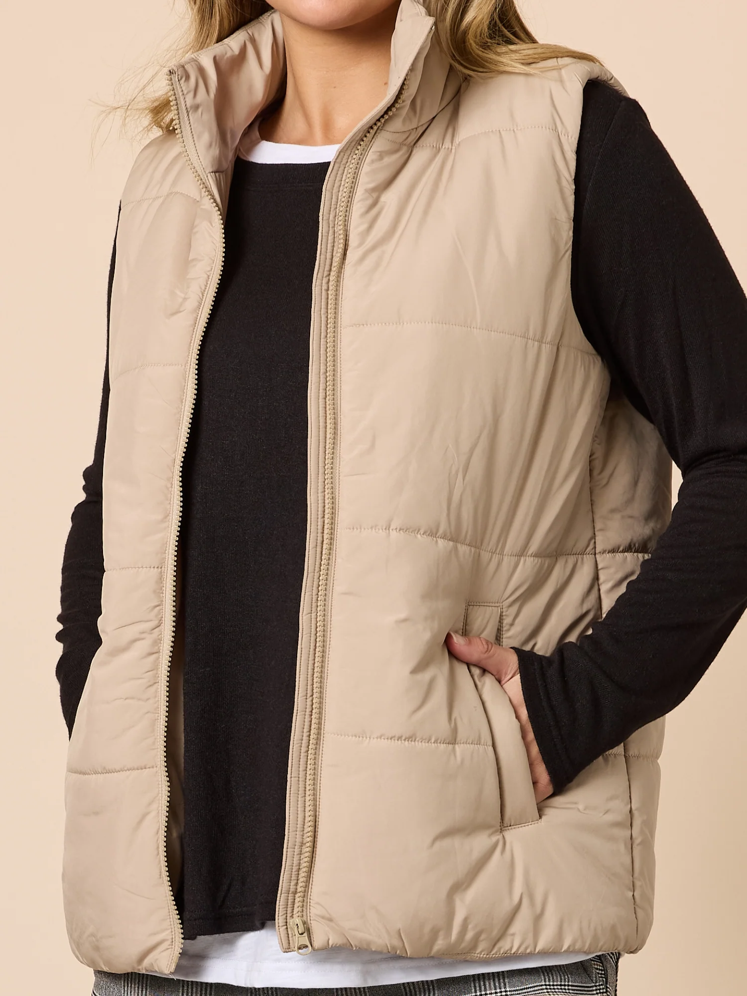 The Alpine Puffer Vest - Natural - Image 8