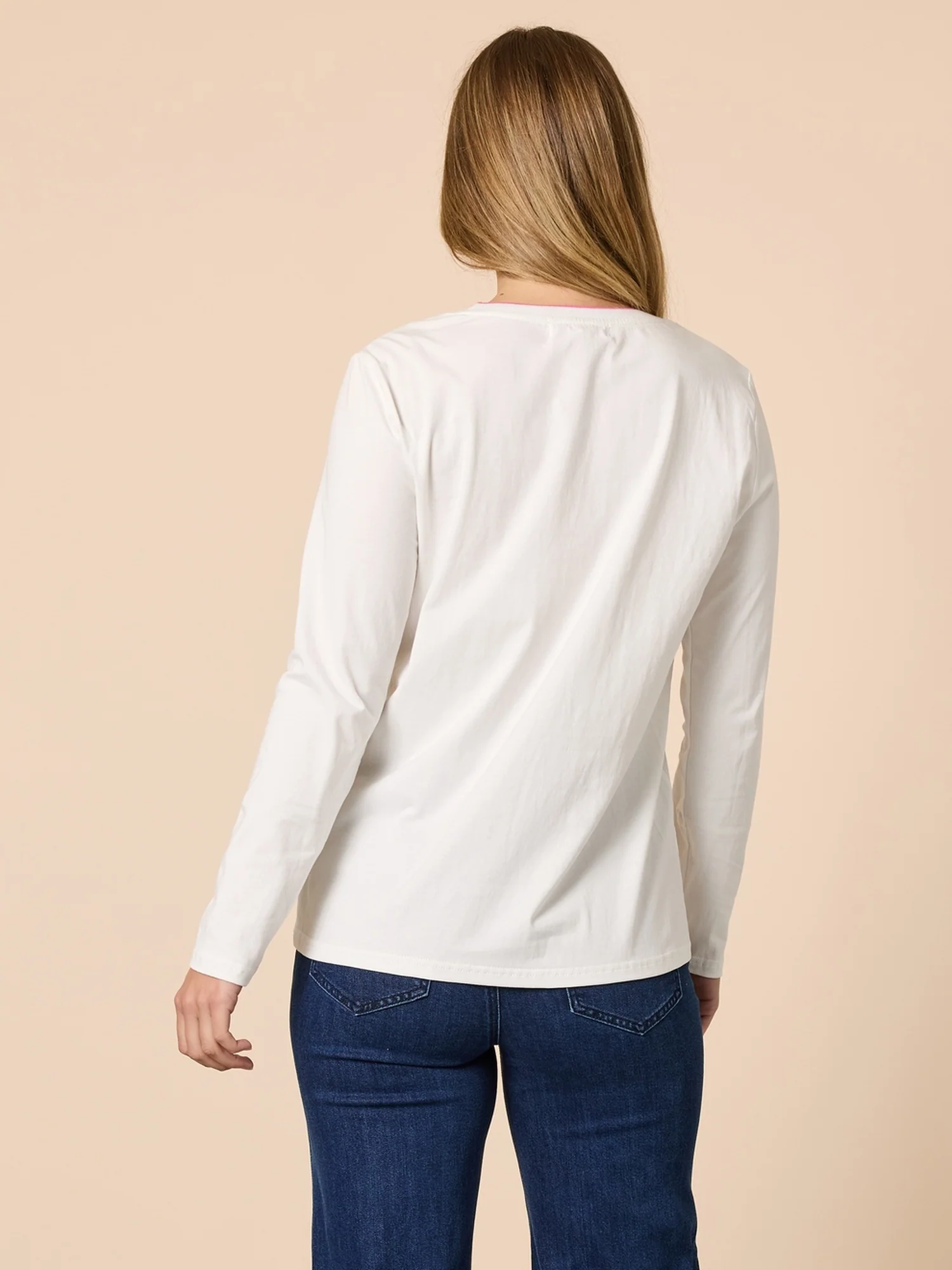 The Cupid Embroidered Long Sleeve Tee - Ivory - Image 5