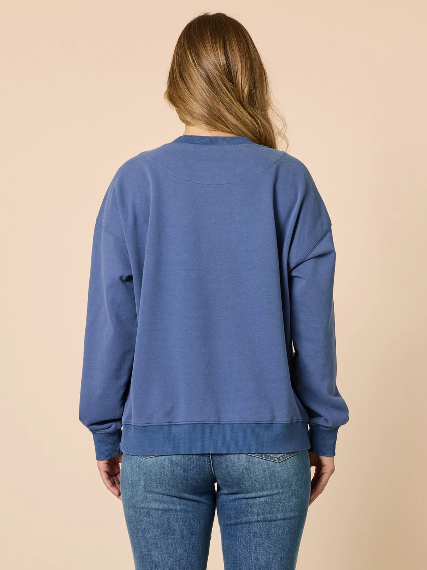 The NYC Embroidered Sweatshirt - Denim Blue - Image 4