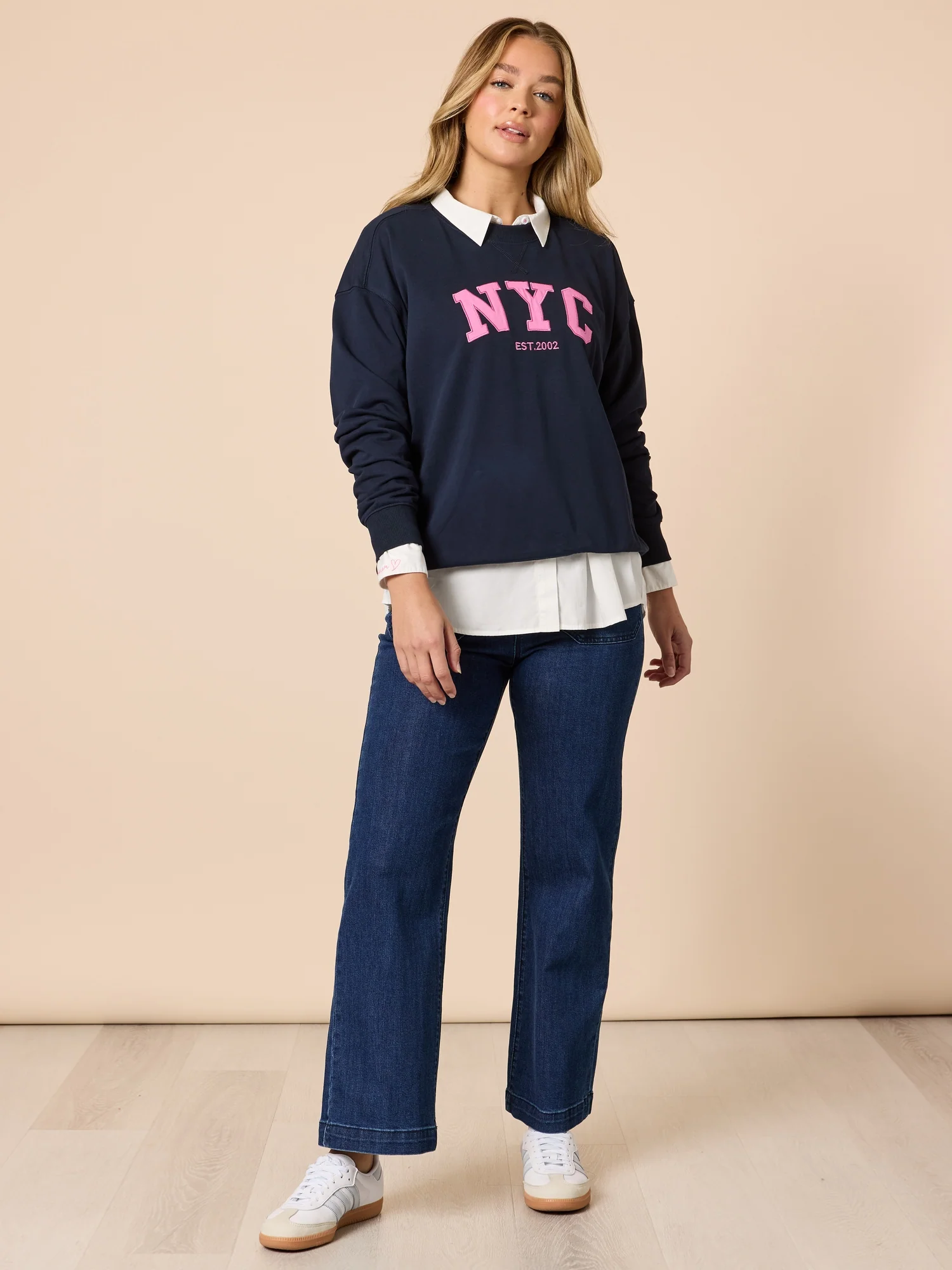 The NYC Embroidered Sweatshirt - Navy - Image 3