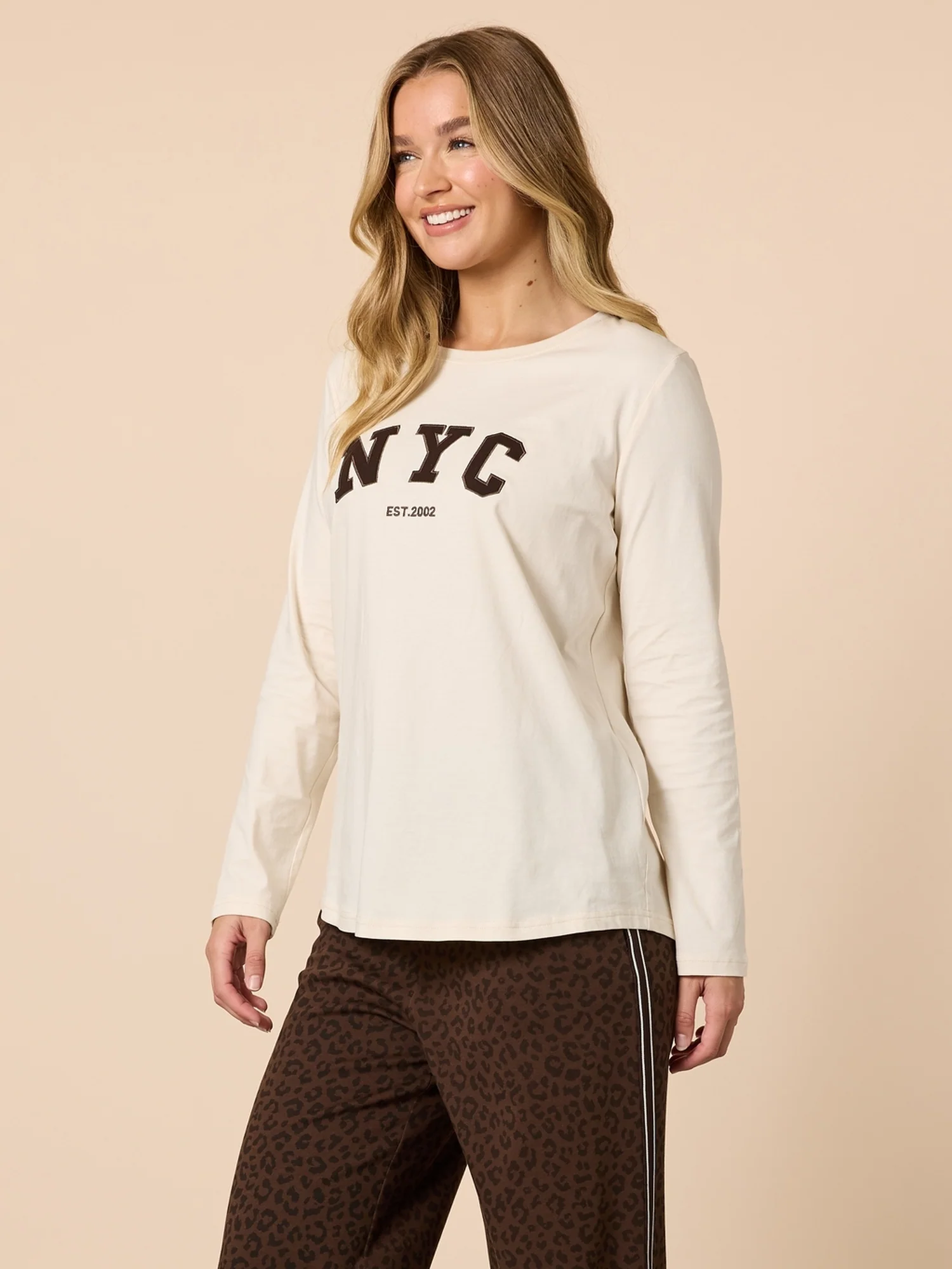 The NYC Long Sleeve Tee - Natural - Image 3