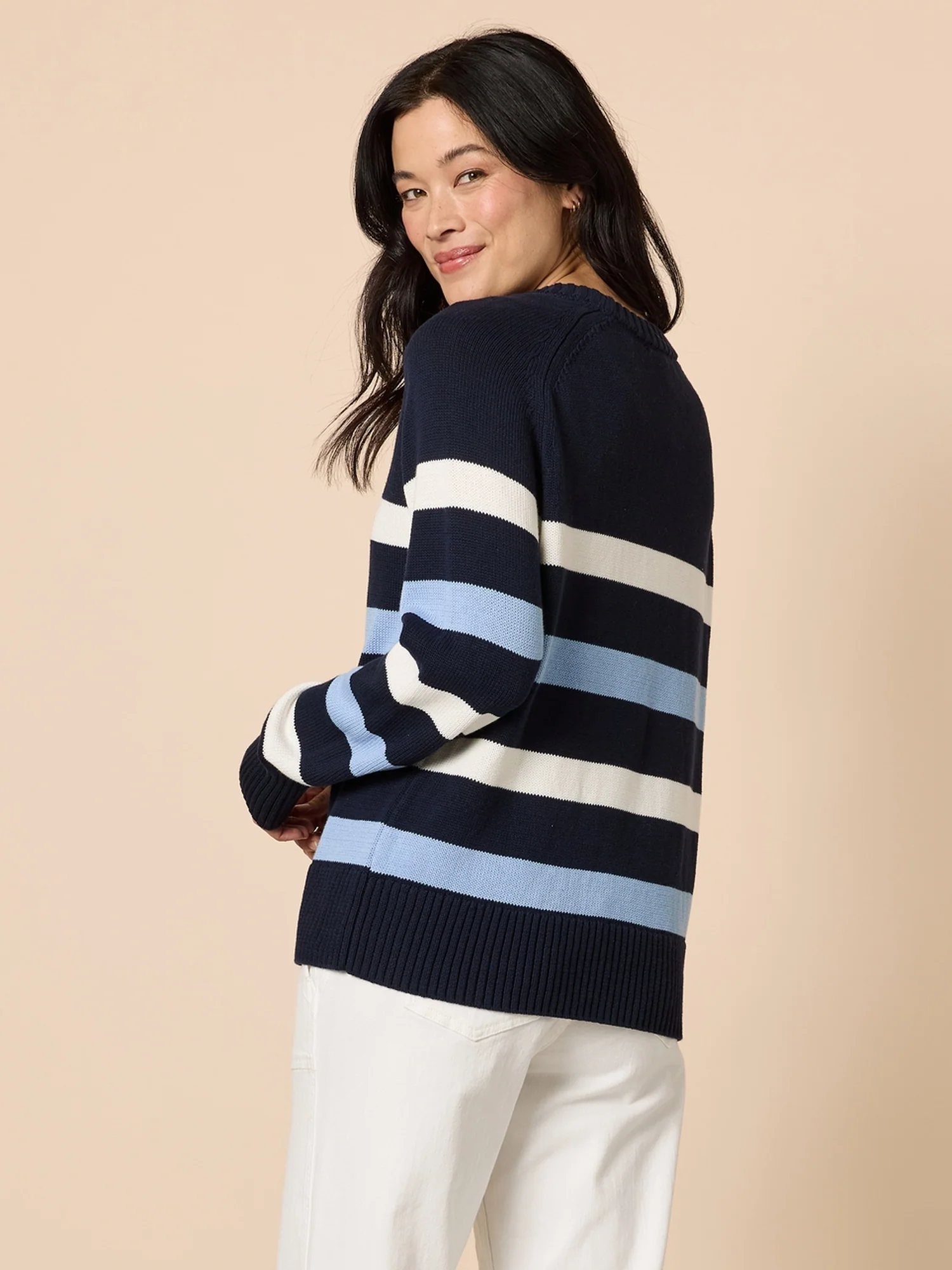 The Pier Stripe Cotton Knit - Navy Multi - Image 4