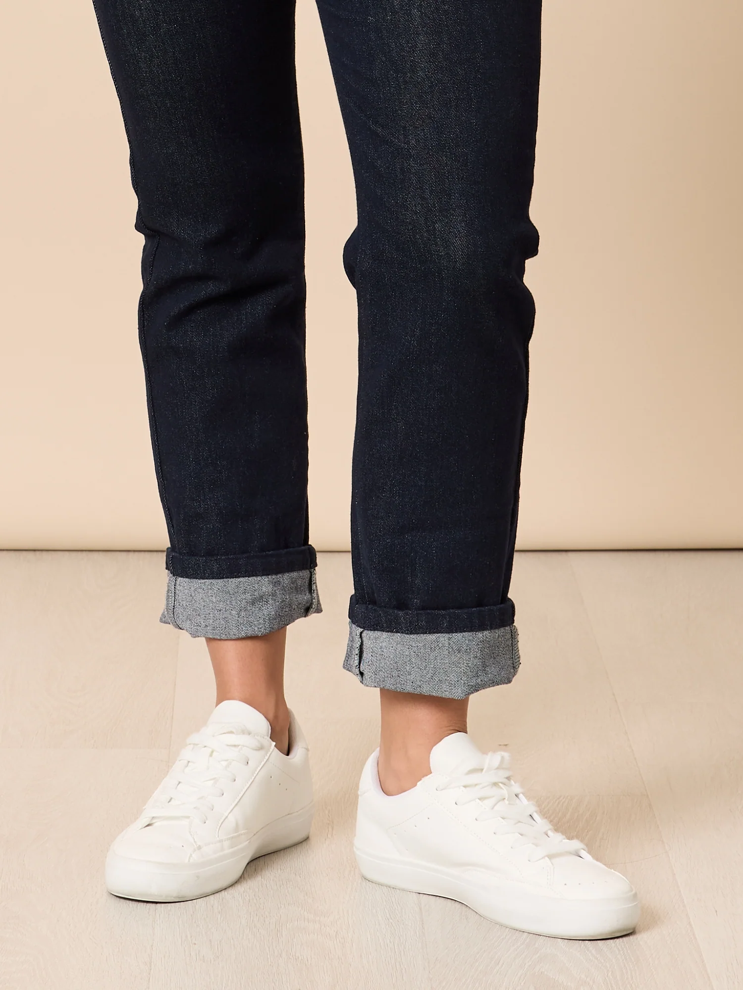 The Retro Cuff Straight Leg Jean - Dark Denim - Image 6
