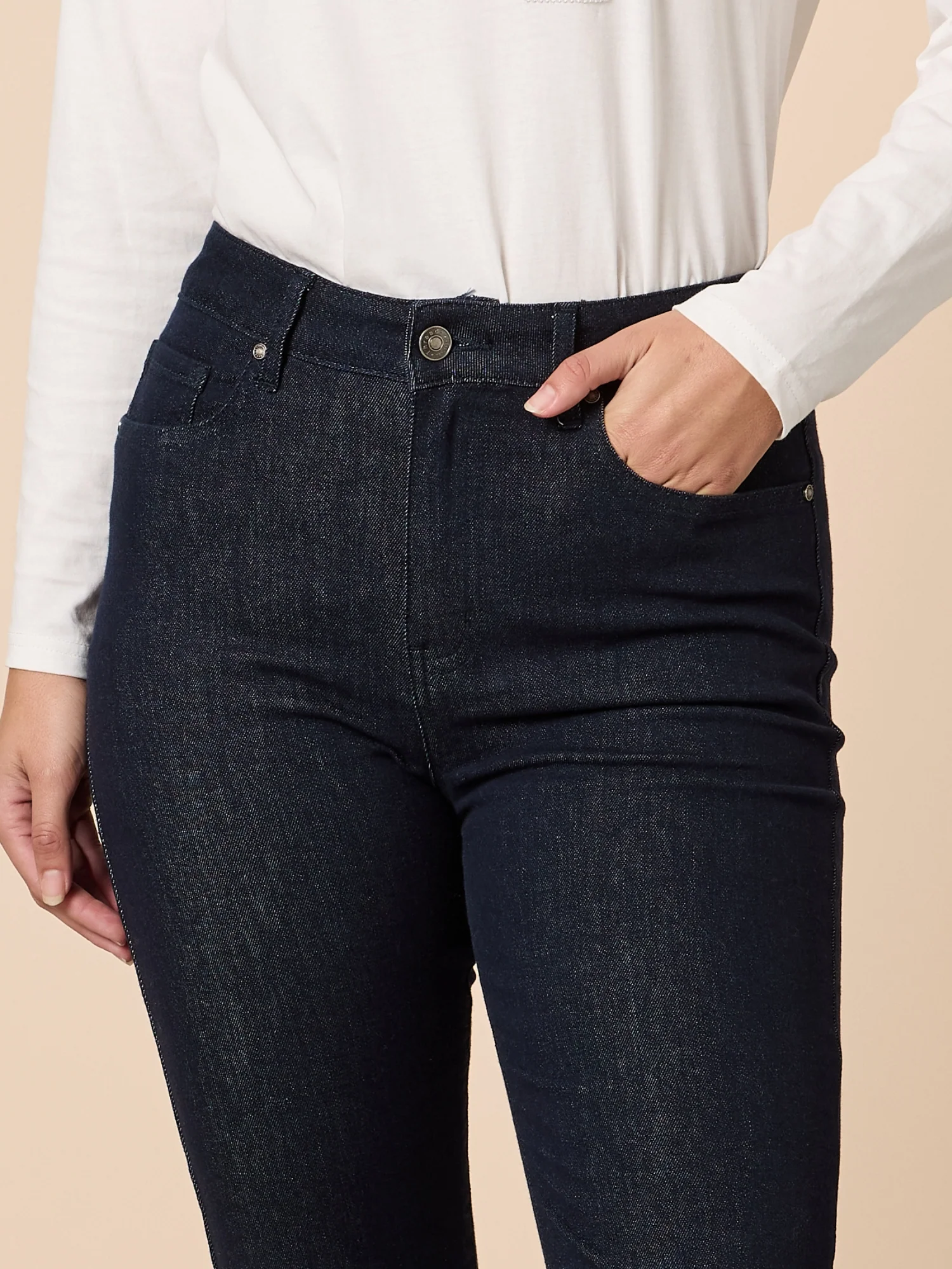 The Retro Cuff Straight Leg Jean - Dark Denim - Image 7