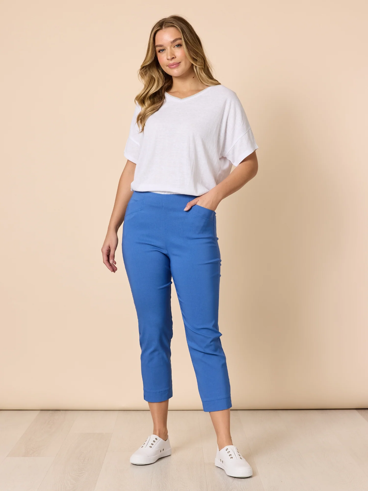 Zara Stretch Pant - Blue - Image 2
