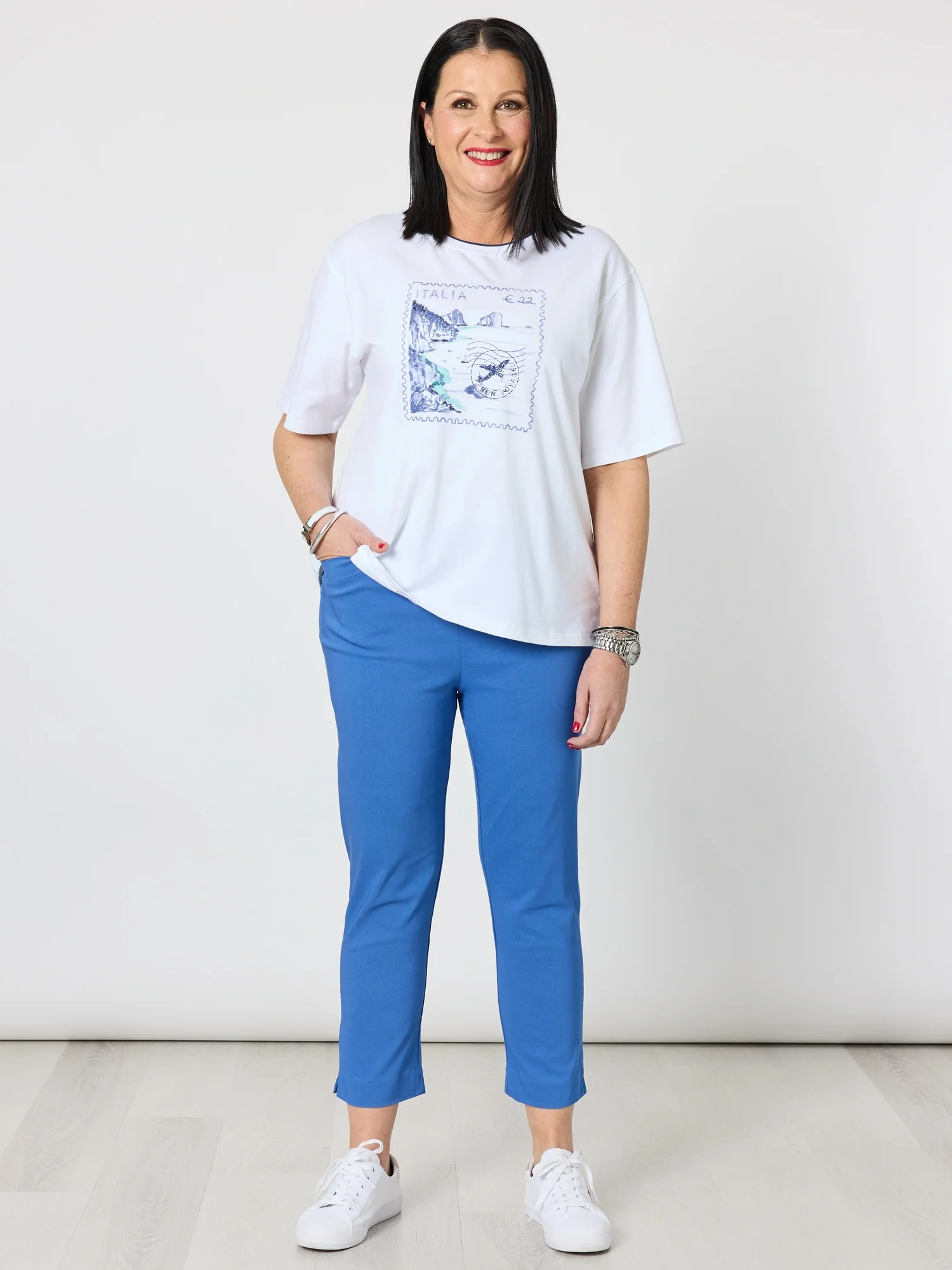 Zara Stretch Pant - Blue - Image 3