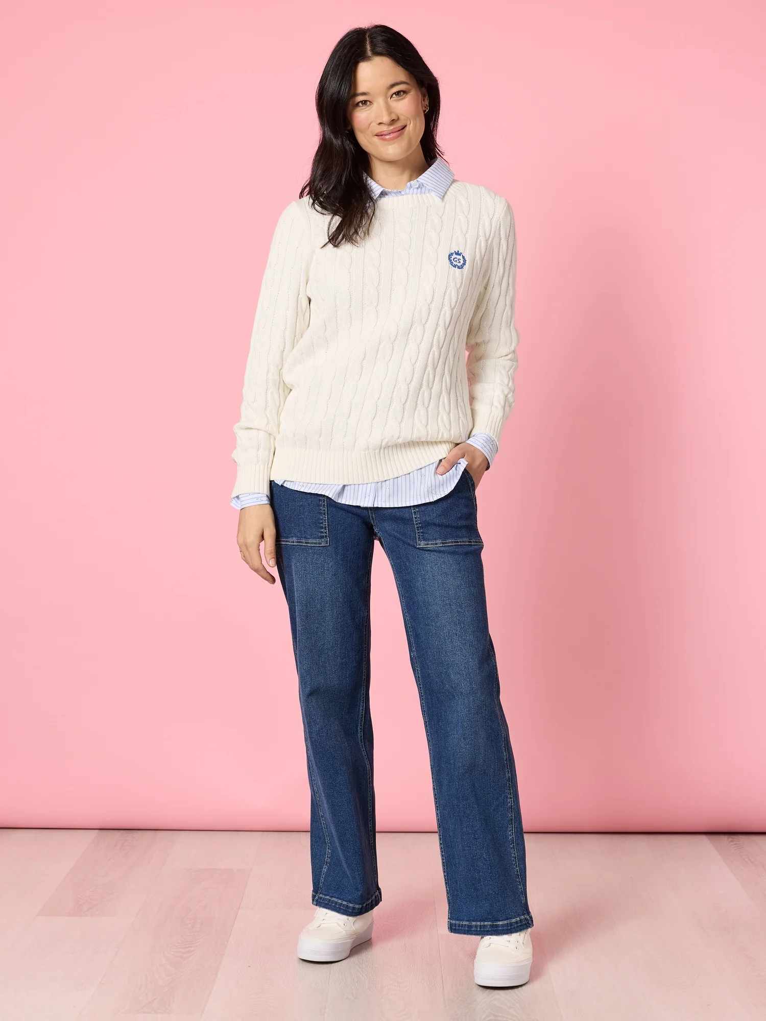 Tiffany Diamante Stripe Print Shirt - Blue/White - Image 10