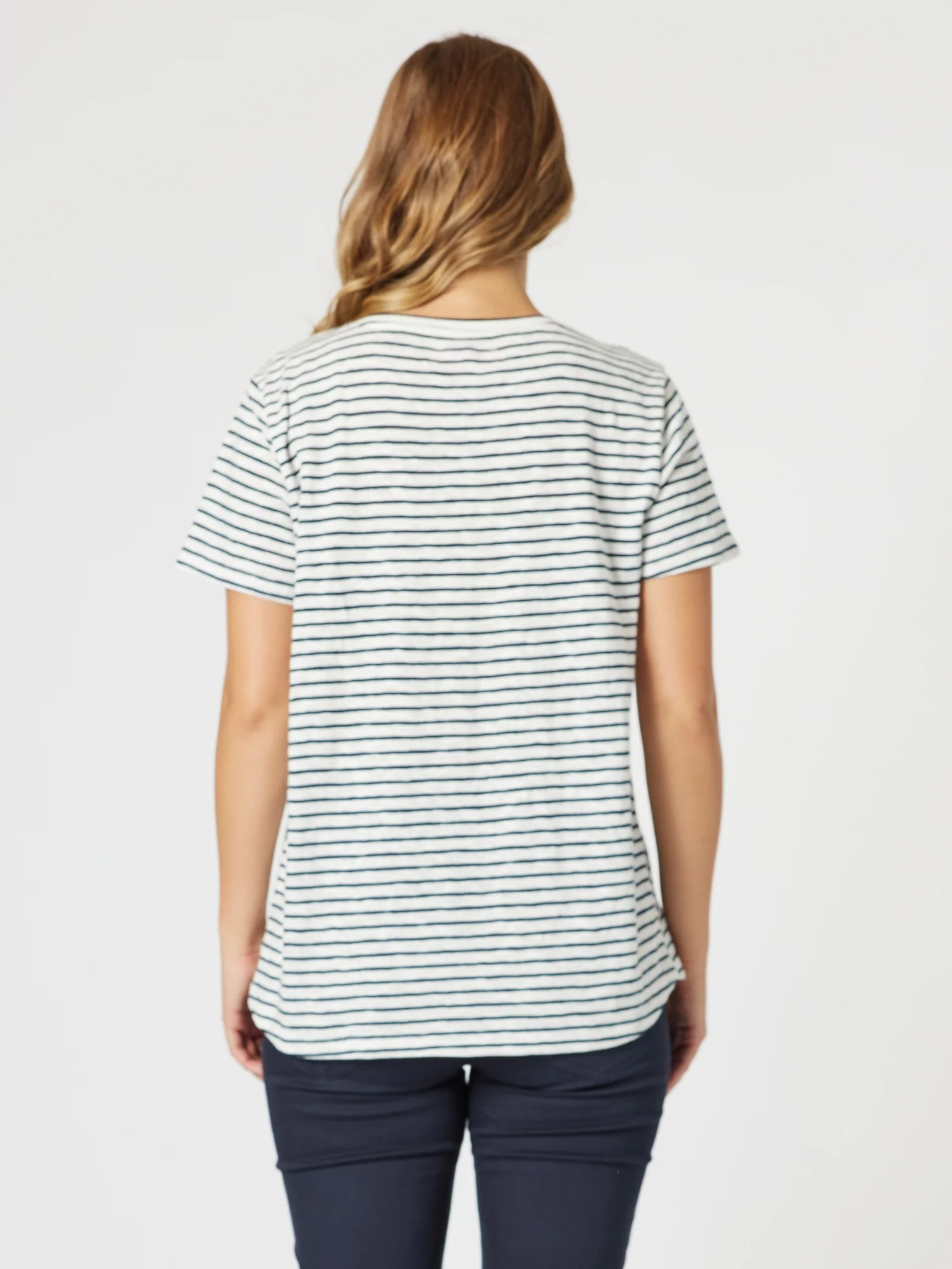 Tonic Stripe Print Tee - Navy/White - Image 6