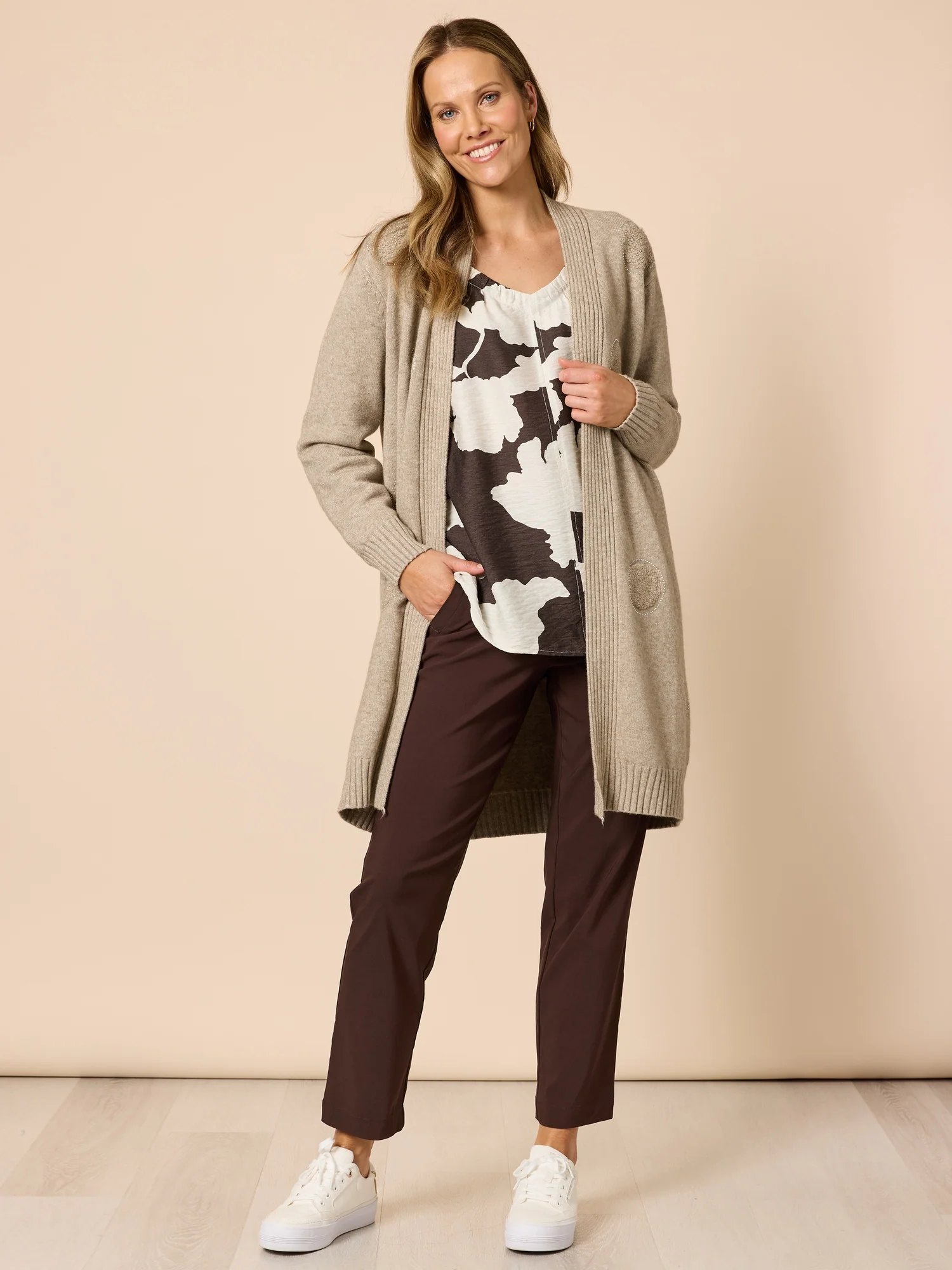 Toulouse Floral Print Top - Coffee Ivory - Image 6