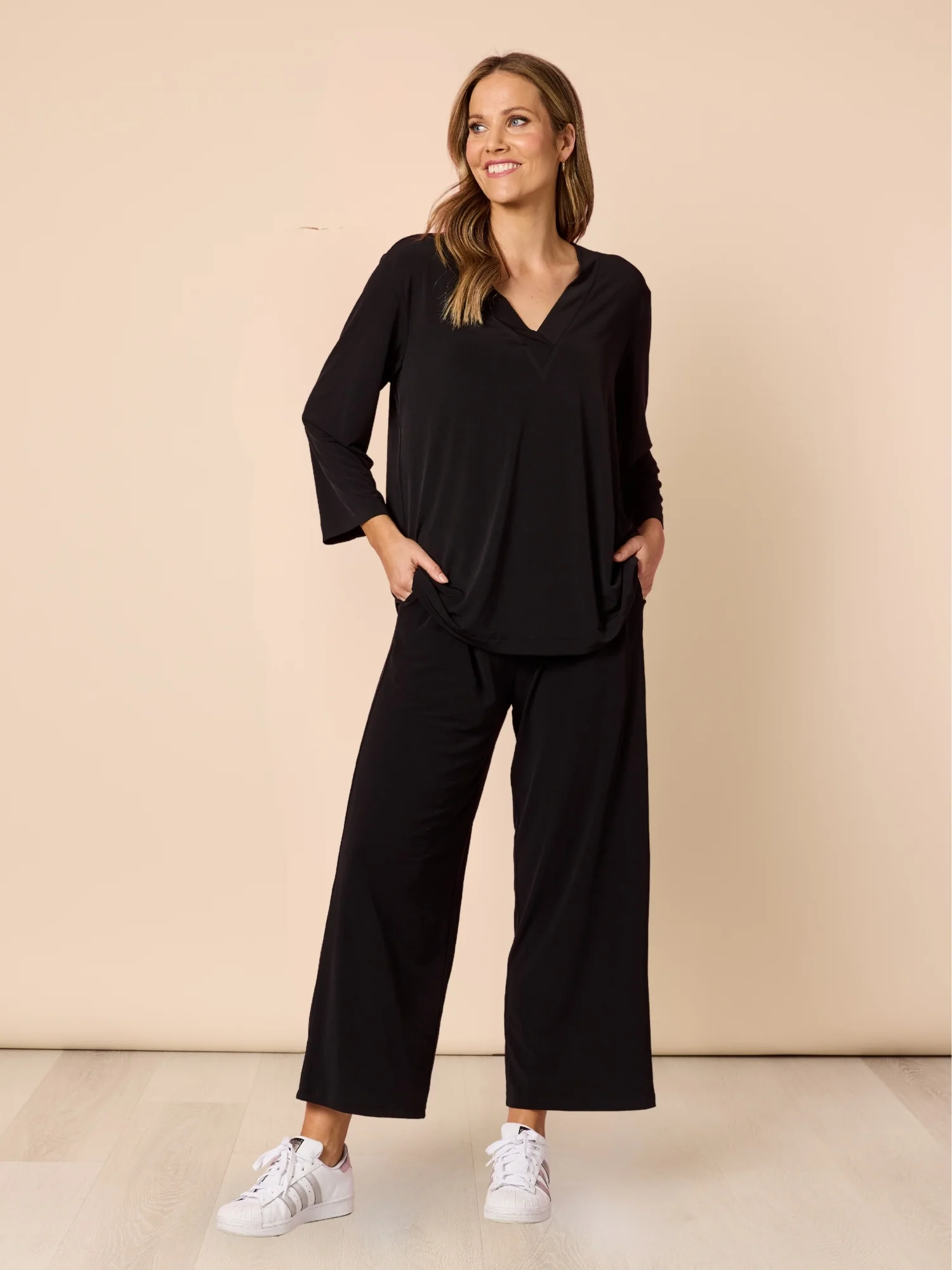 Traveller Wide Leg Pant - Black - Image 2