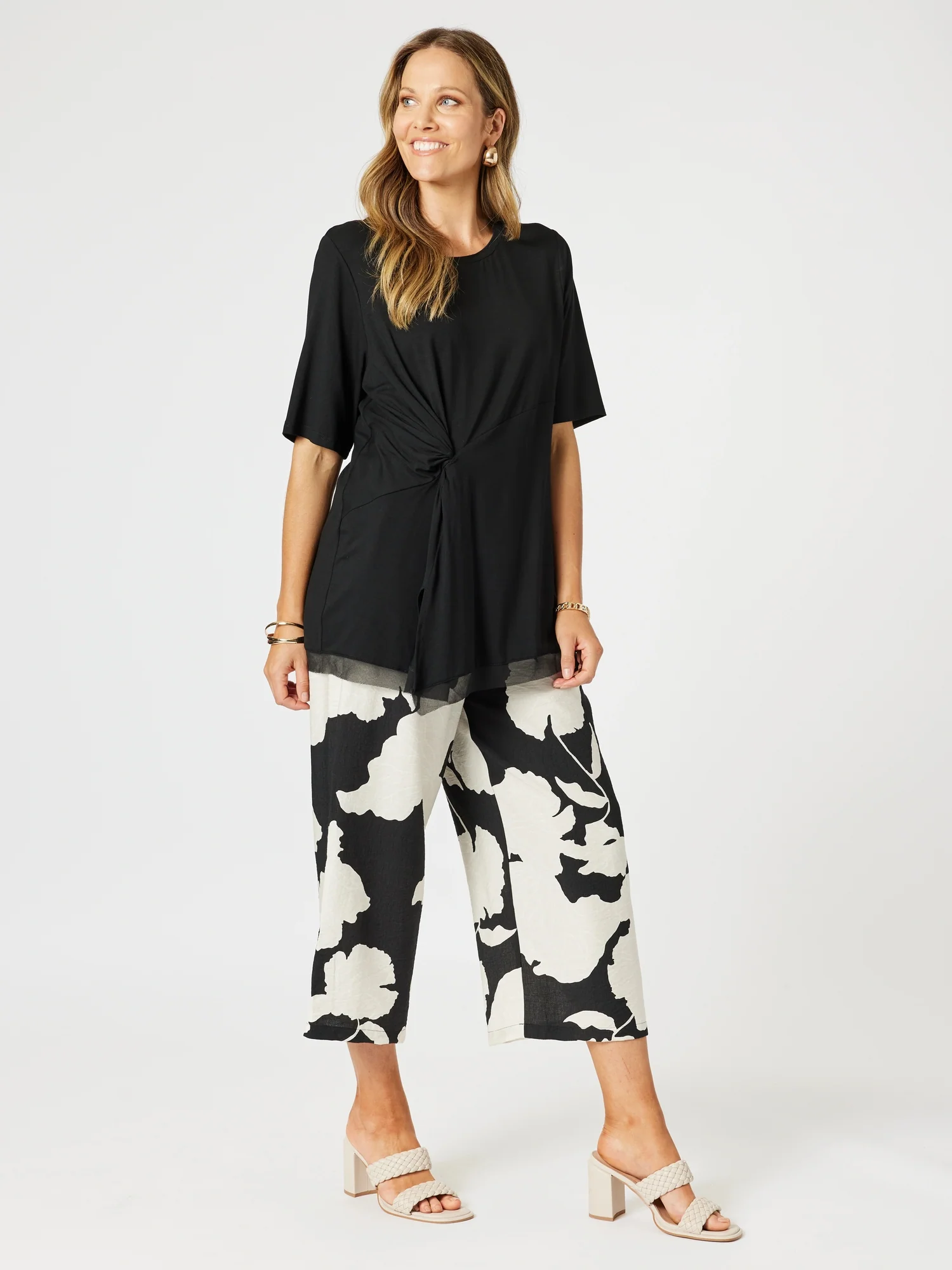 Travel Jersey Twist Top - Black - Image 2
