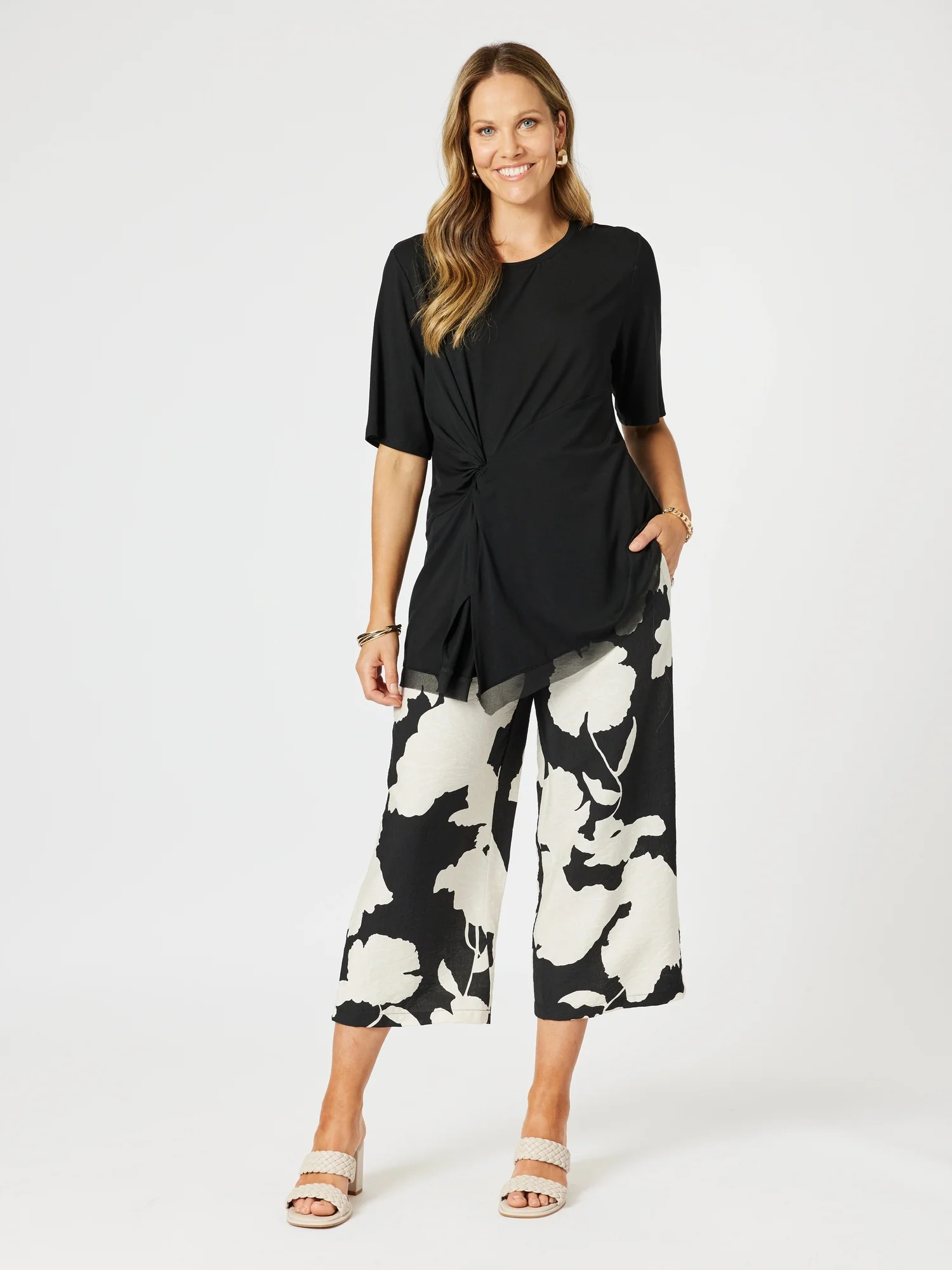 Travel Jersey Twist Top - Black - Image 5