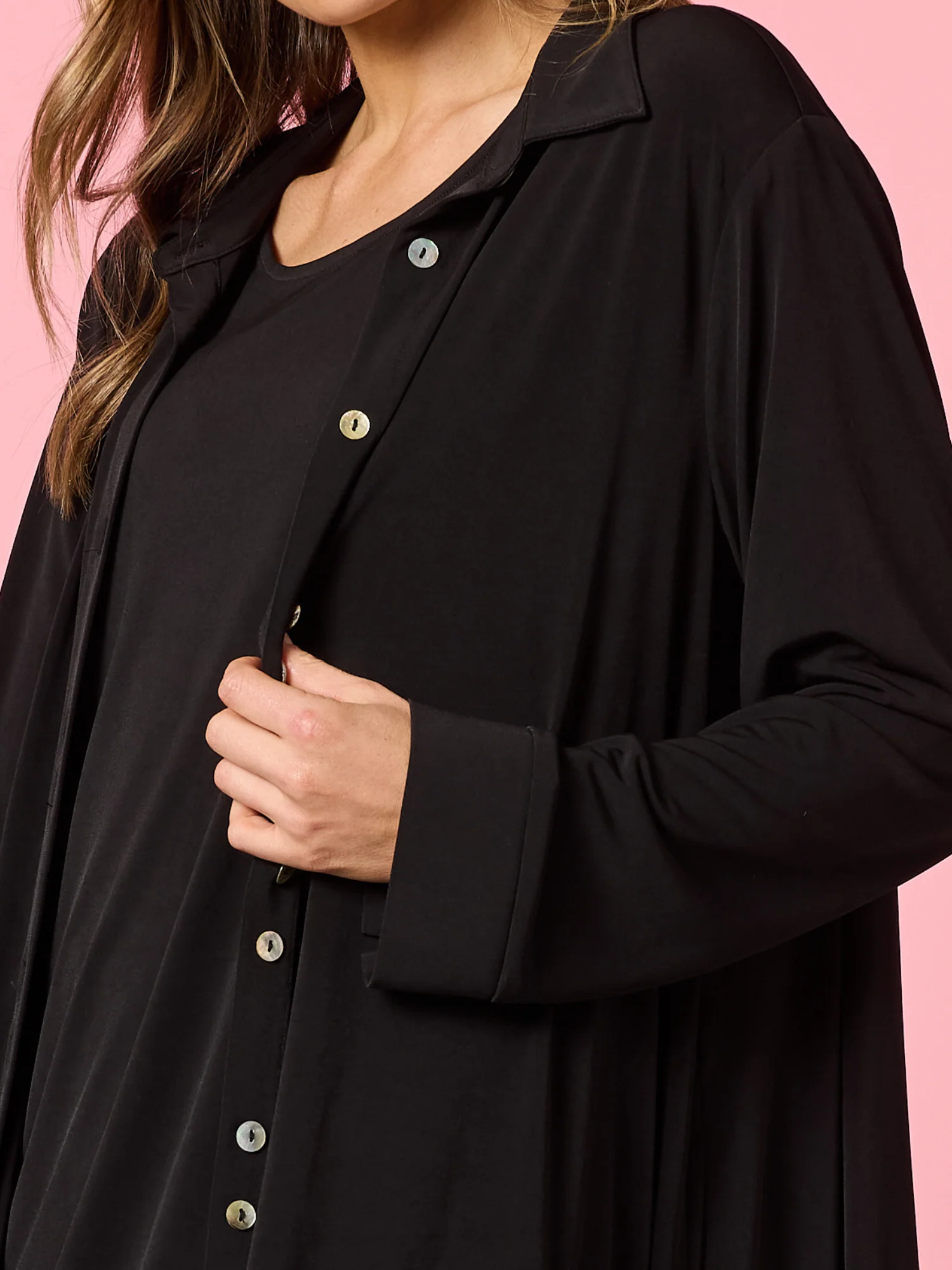 Traveller Longline Cardigan - Black - Image 3